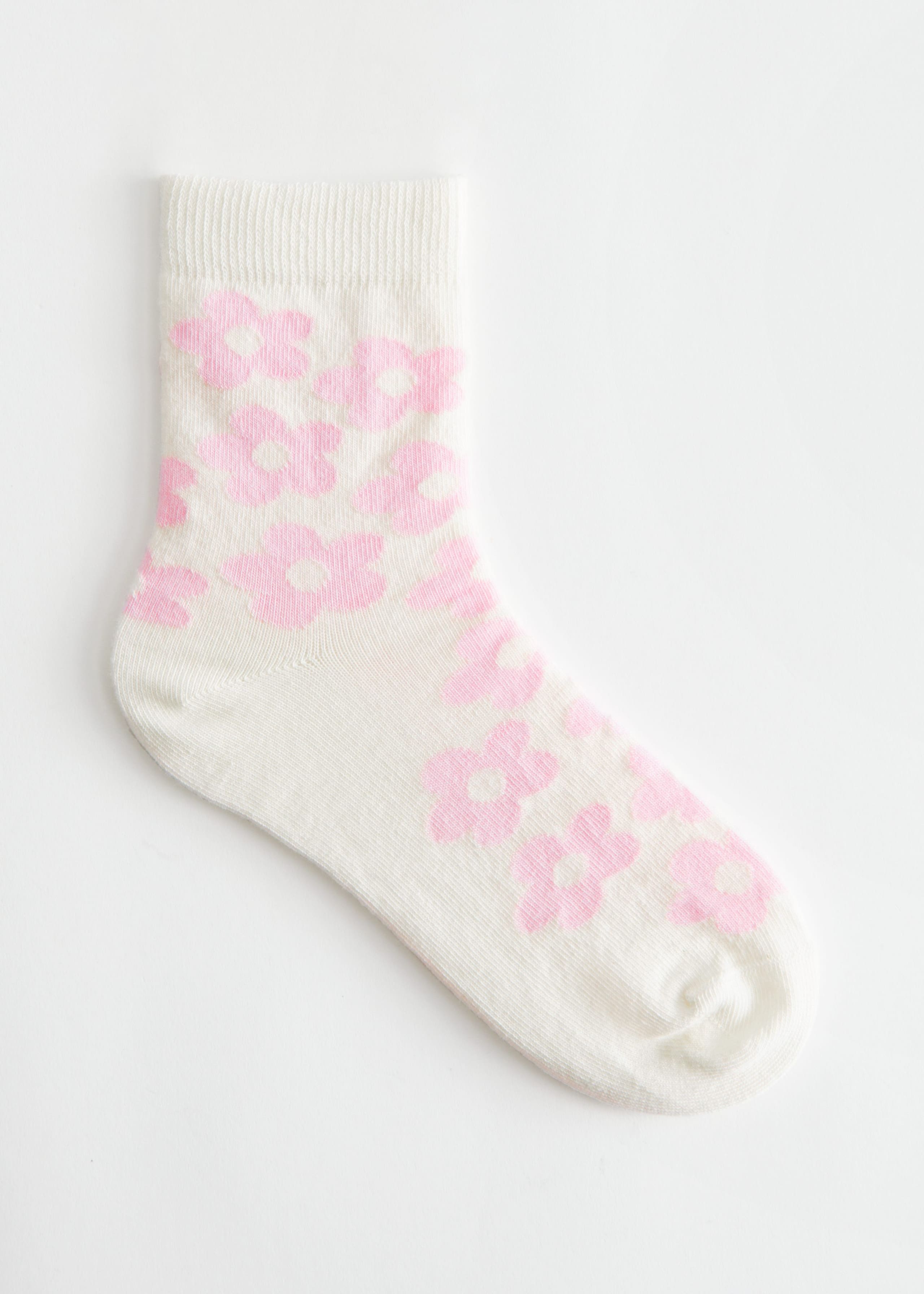 Floral Jacquard Socks - Black Florals - Bodegón