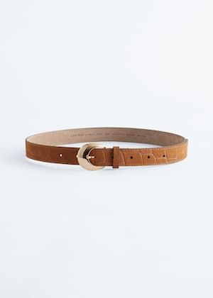 Beige/imitatie krokodillenleer