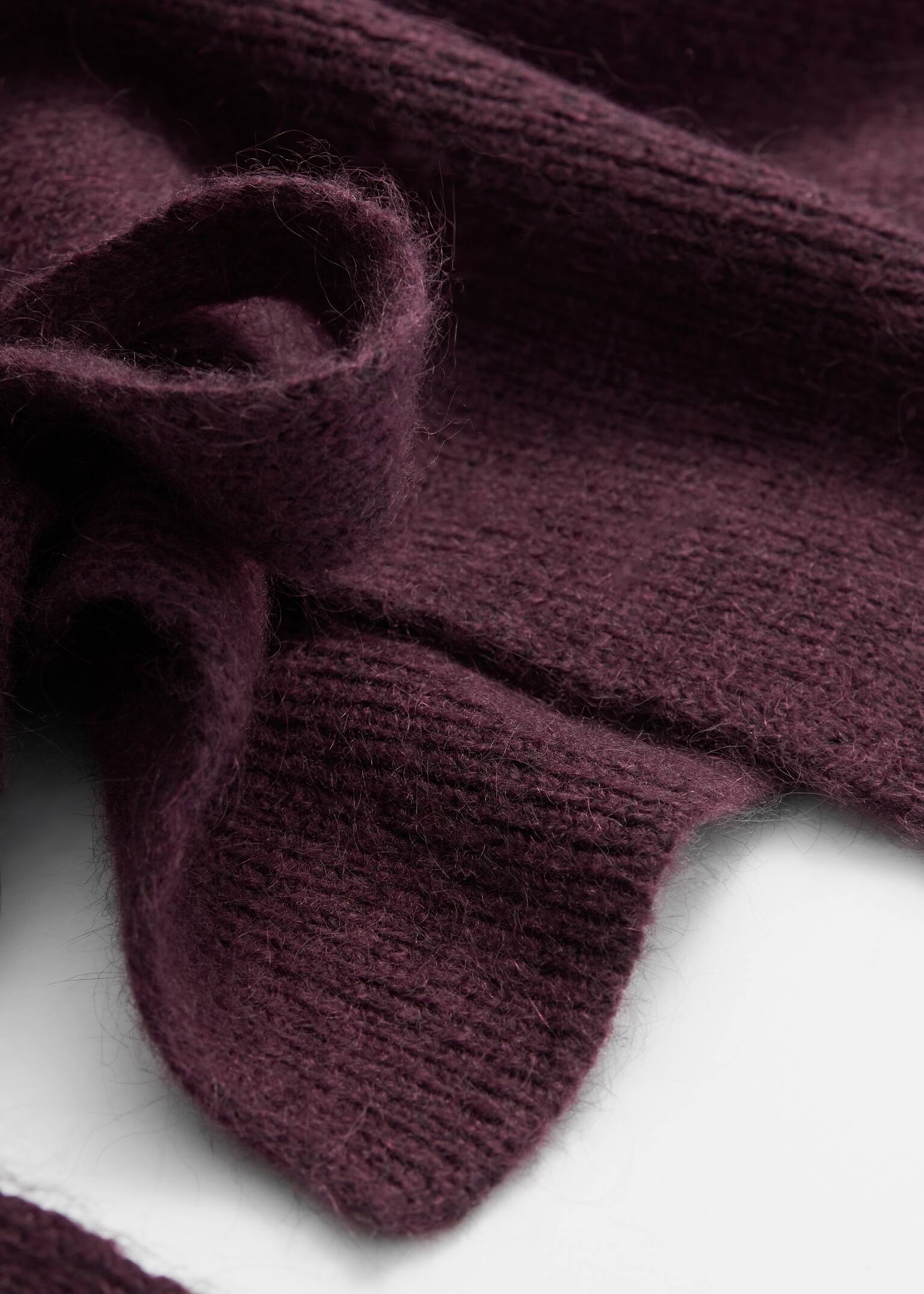 Wool Bib Collar - Burgundy/Dark Brown/Red/Navy Blue/Mole - 2