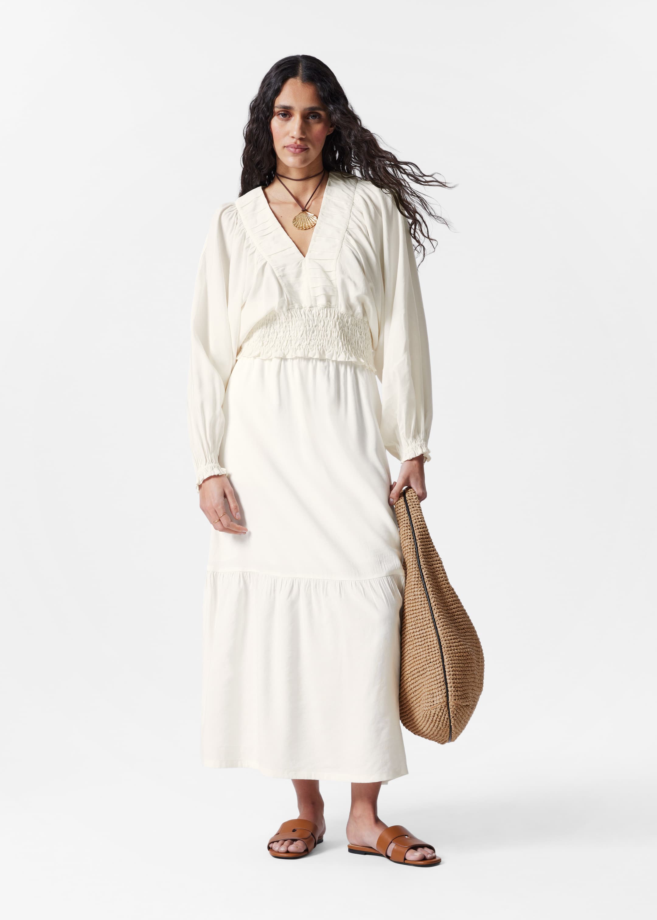 View larger image: Tiered Midi Skirt - White - Ladies | H&M GB 1