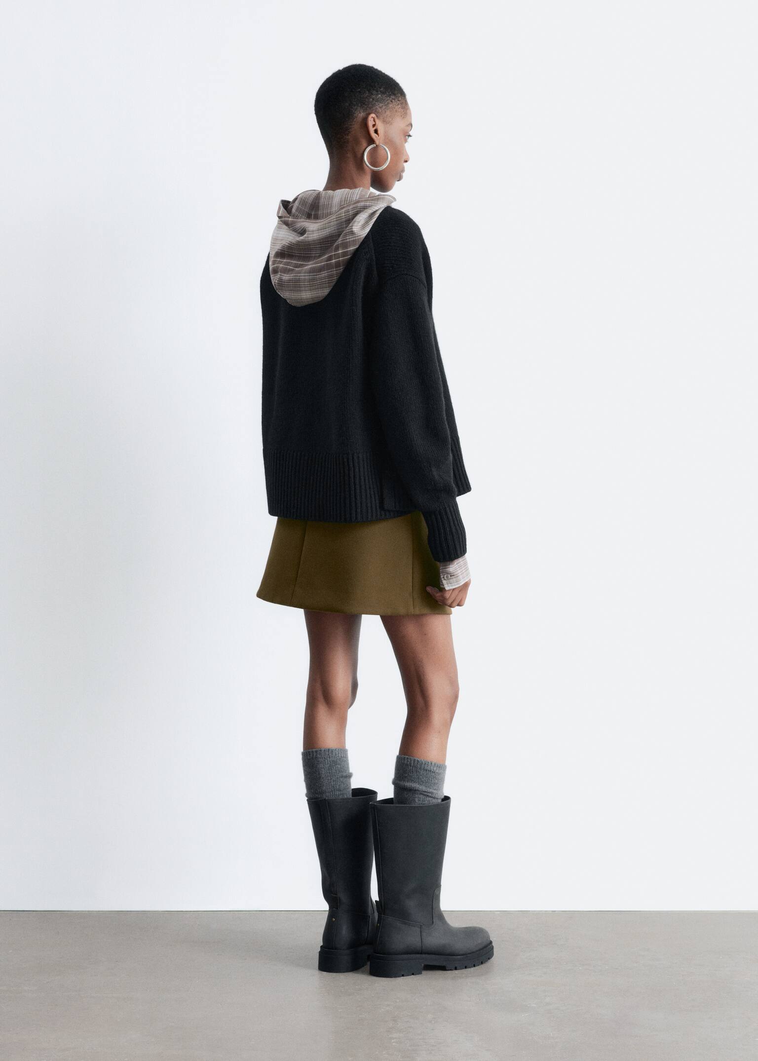 Kasmírkeverékes kardigán - Black/Mól - 6