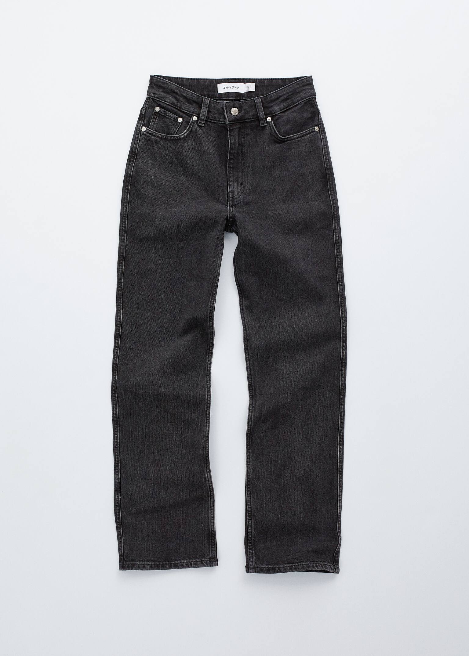 Jeans mit hohem Bund und weitem Bein - Schwarz/Hellblau/Mittelblaue Waschung - 2