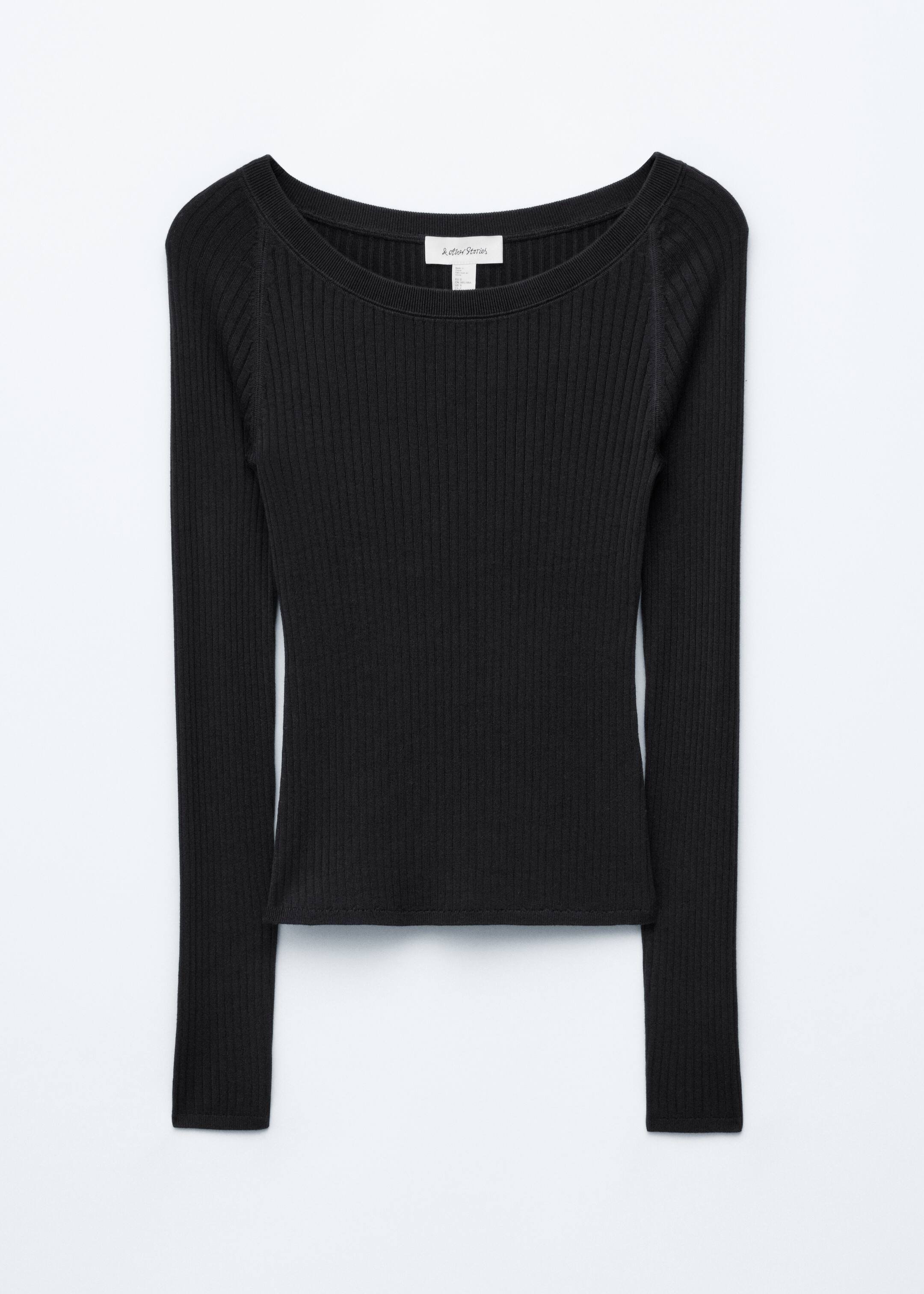 Преглед на по-голямо изображение: Boat-Neck Rib-Knit Top - Черен - ЖЕНИ | H&M BG 7