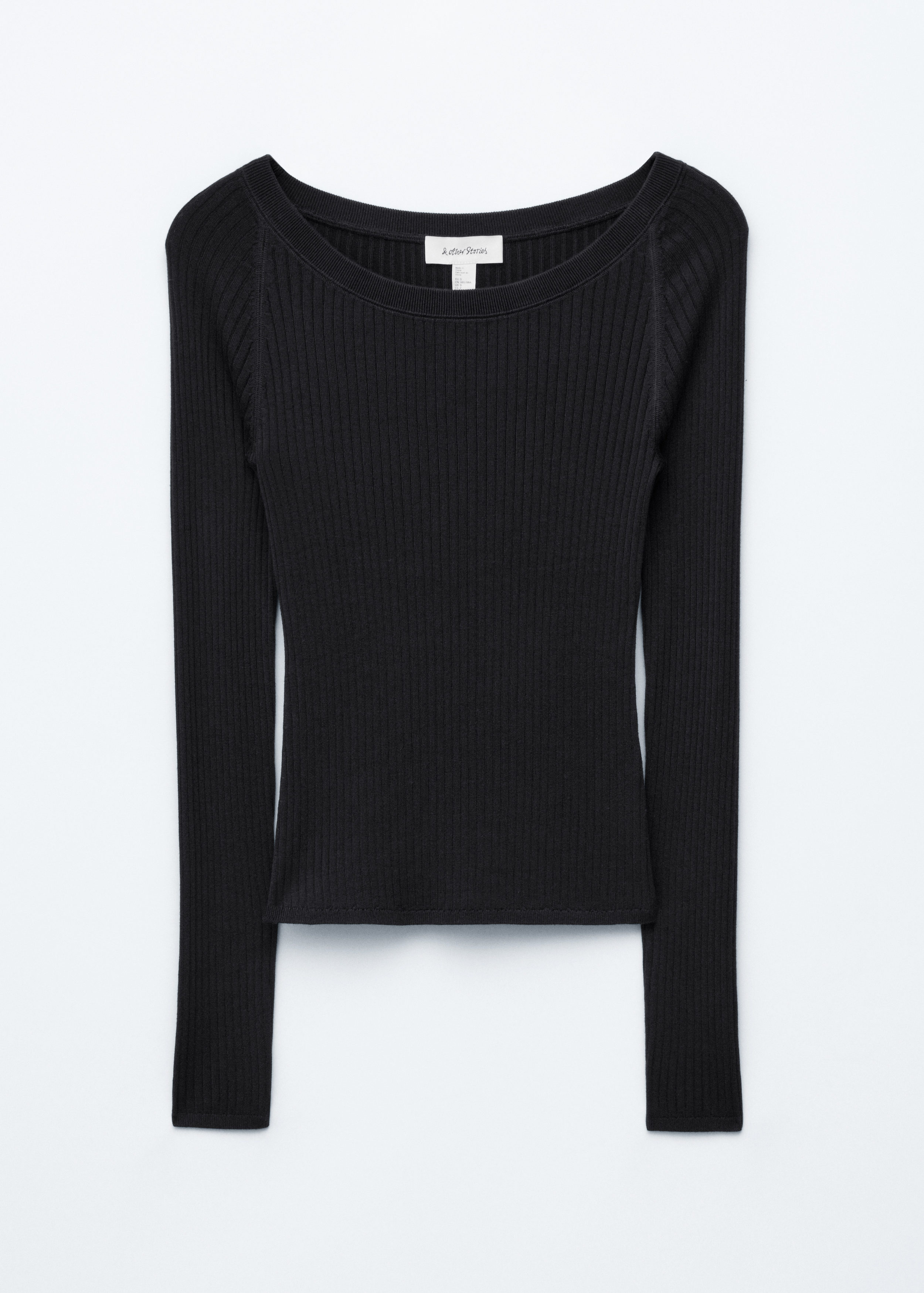 Boat-Neck Rib-Knit Top