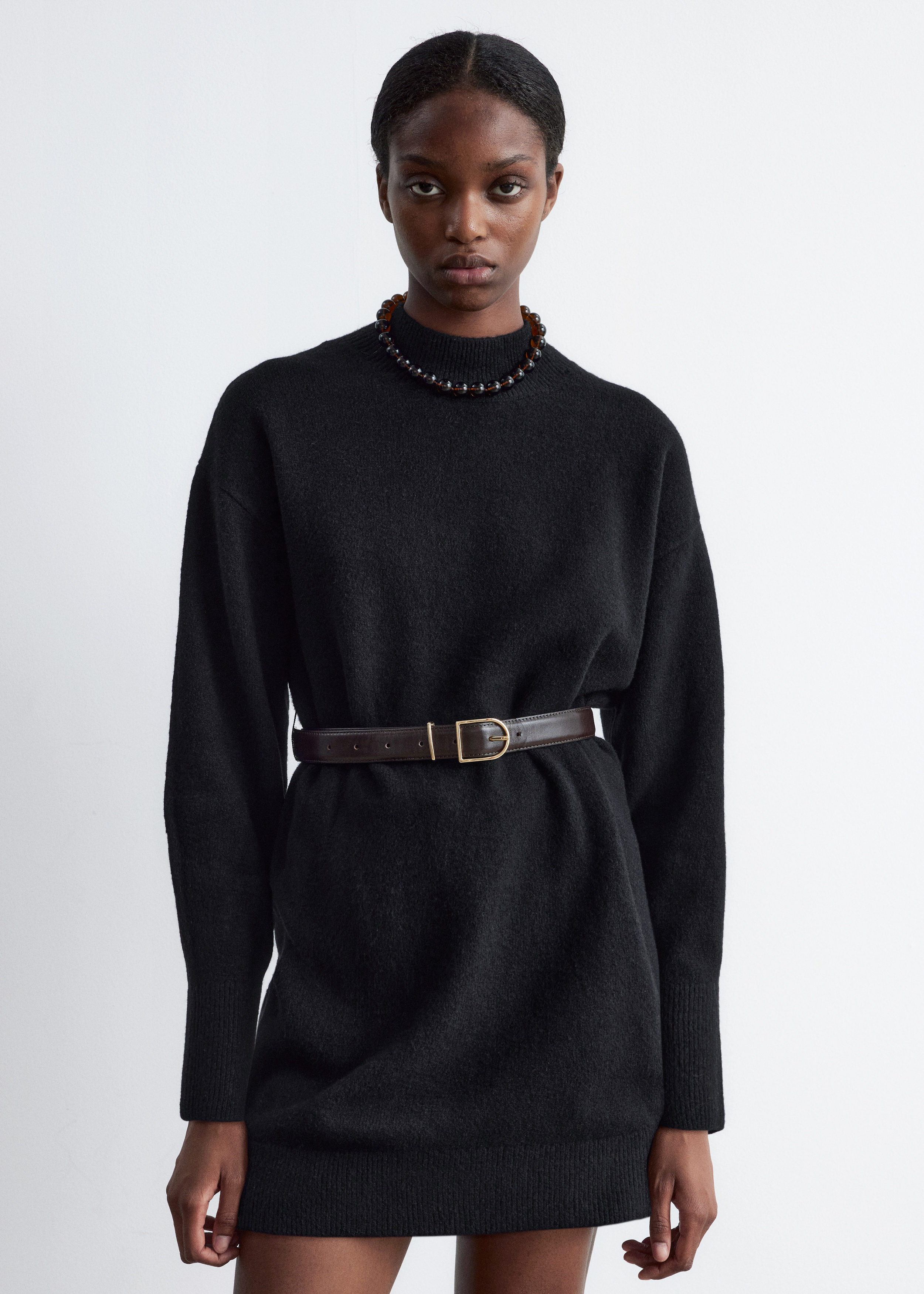 Belted Mini Knit Dress - Black - & Other Stories US