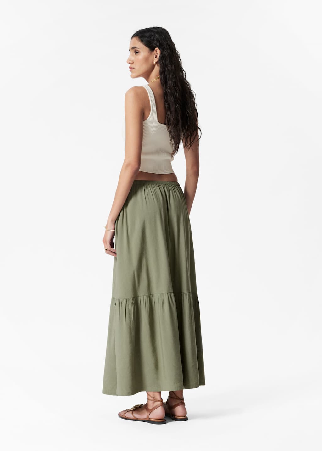 Image of Falda midi escalonada