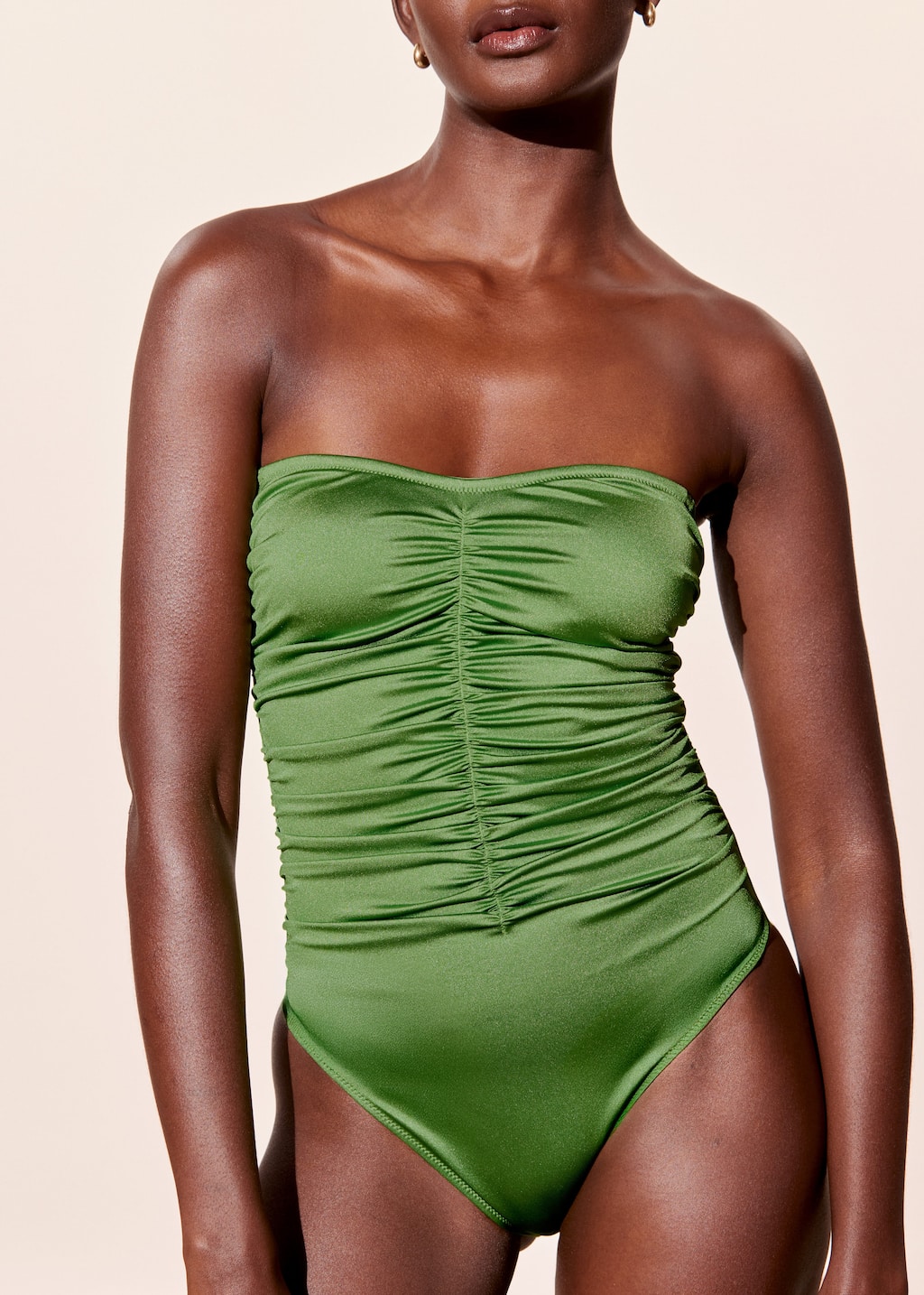 Maillot de bain froncé - Vert - Lookbook