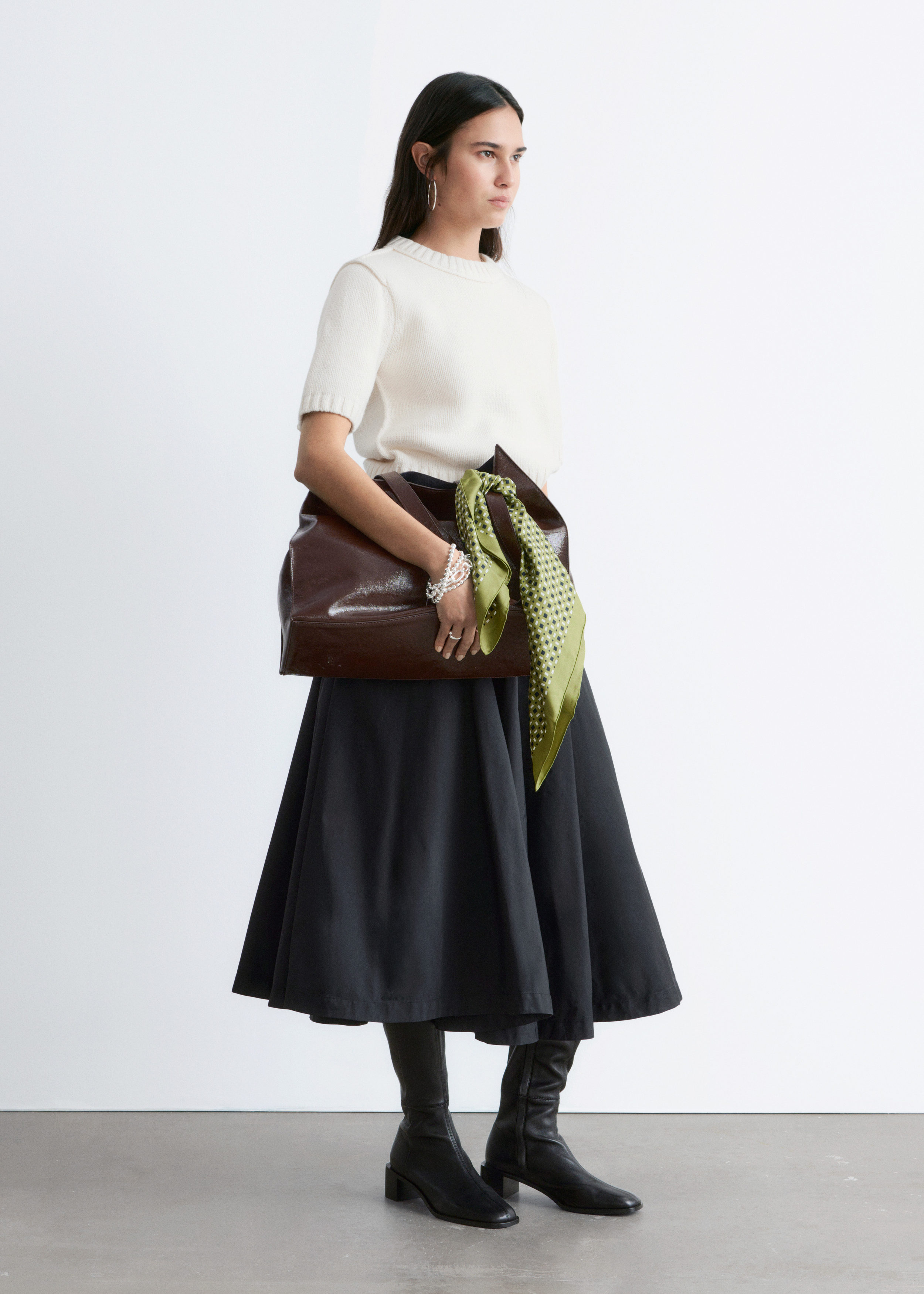 Rib-Knit T-shirt - White - Sweaters - & Other Stories US