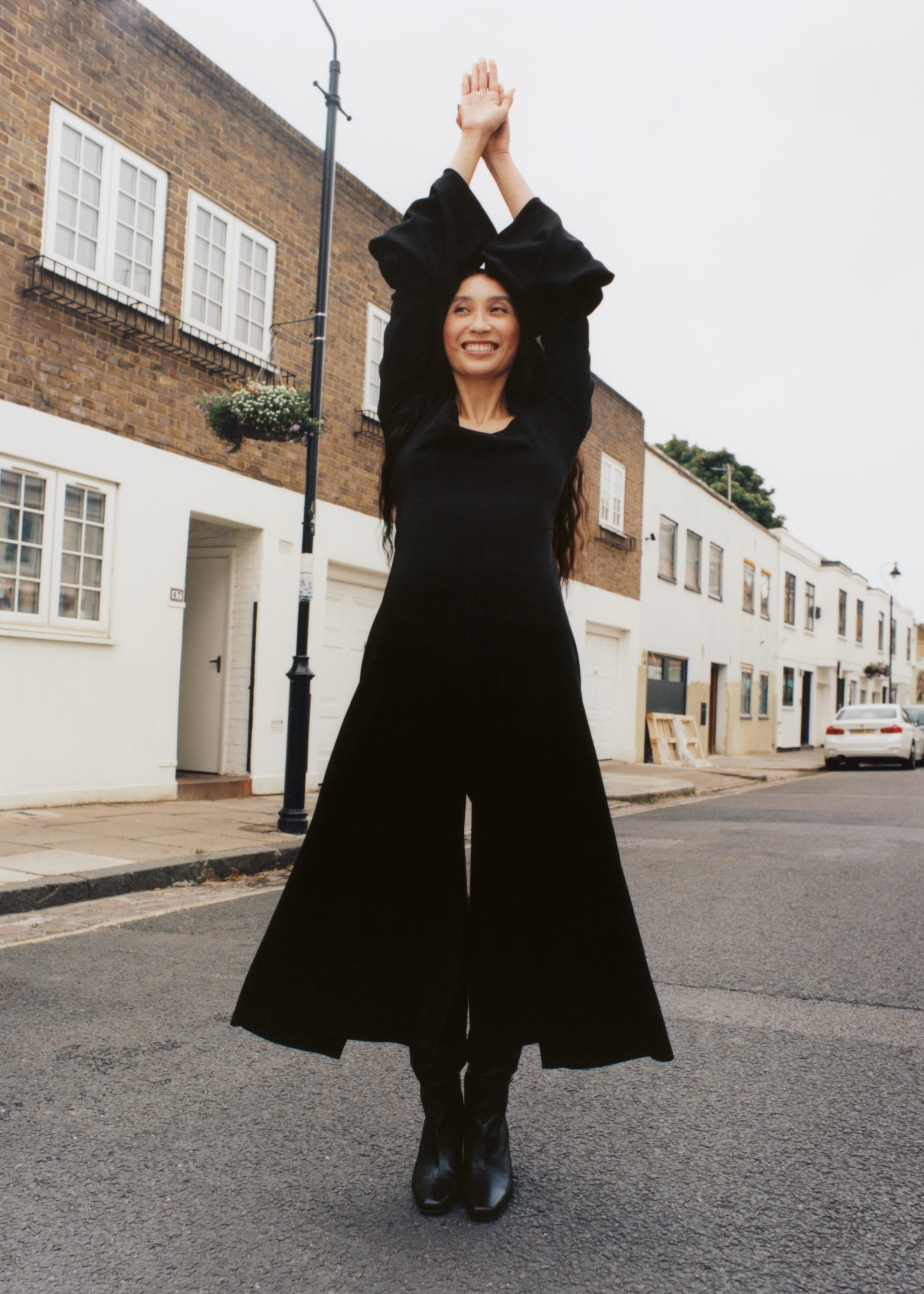 Image of Fitted Midi Slit Dress