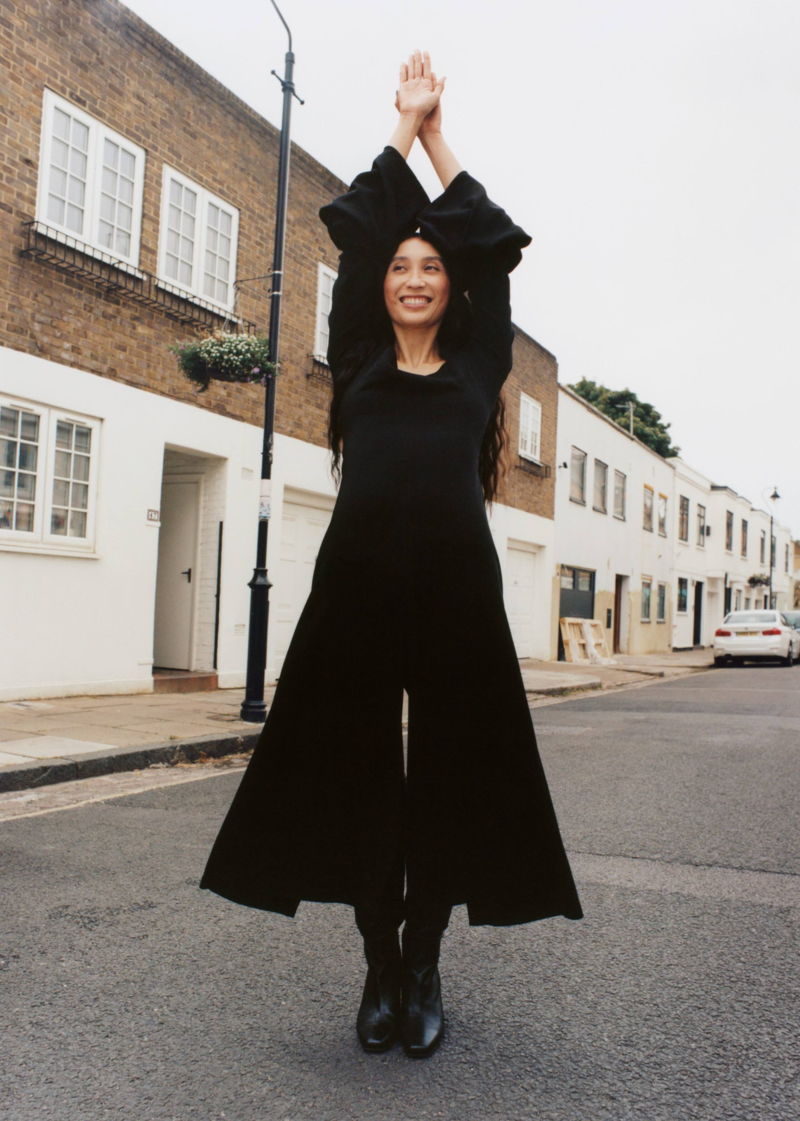 Image of FittedMidiSlitDress