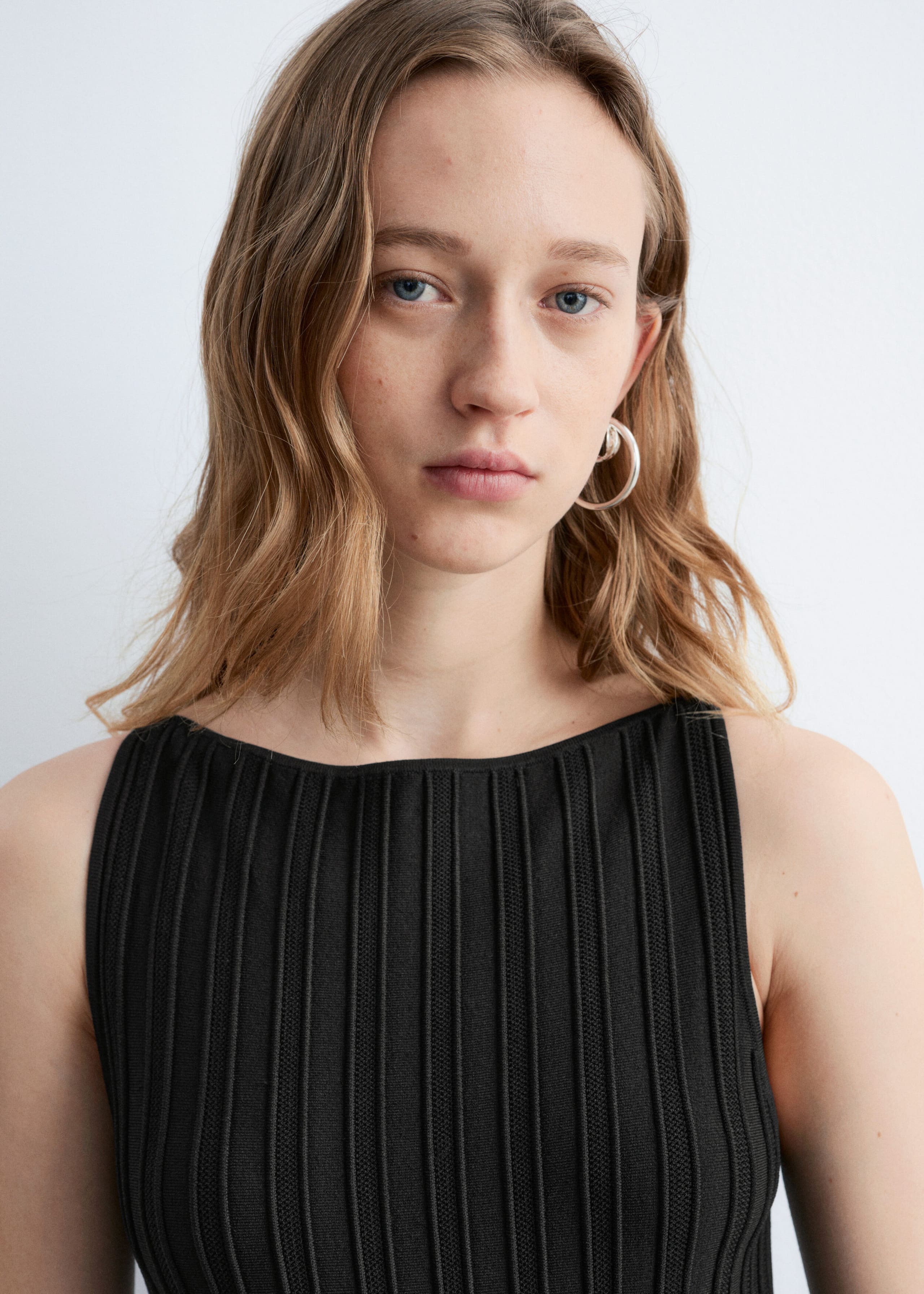 Image of Rib-Knit Midi Dress