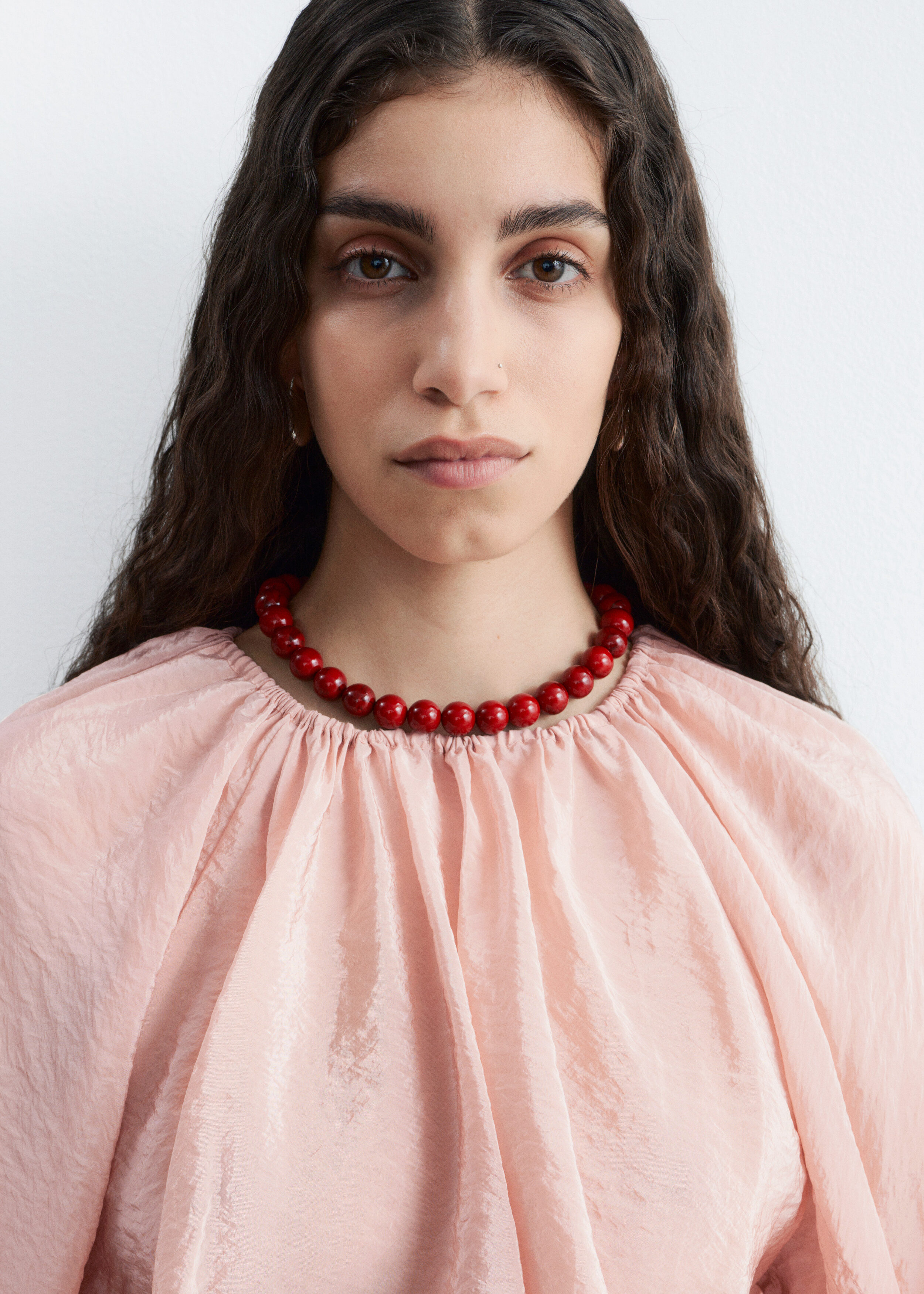 Voluminous Tie-Detail Blouse - Rose Beige - & Other Stories BE