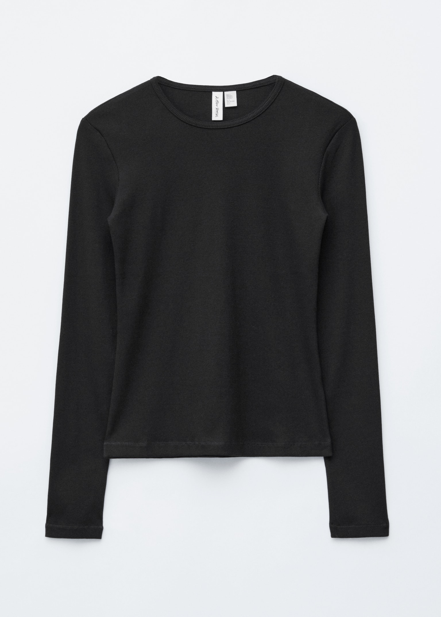 Top w prążki z długim rękawem - Black/Biały - 2