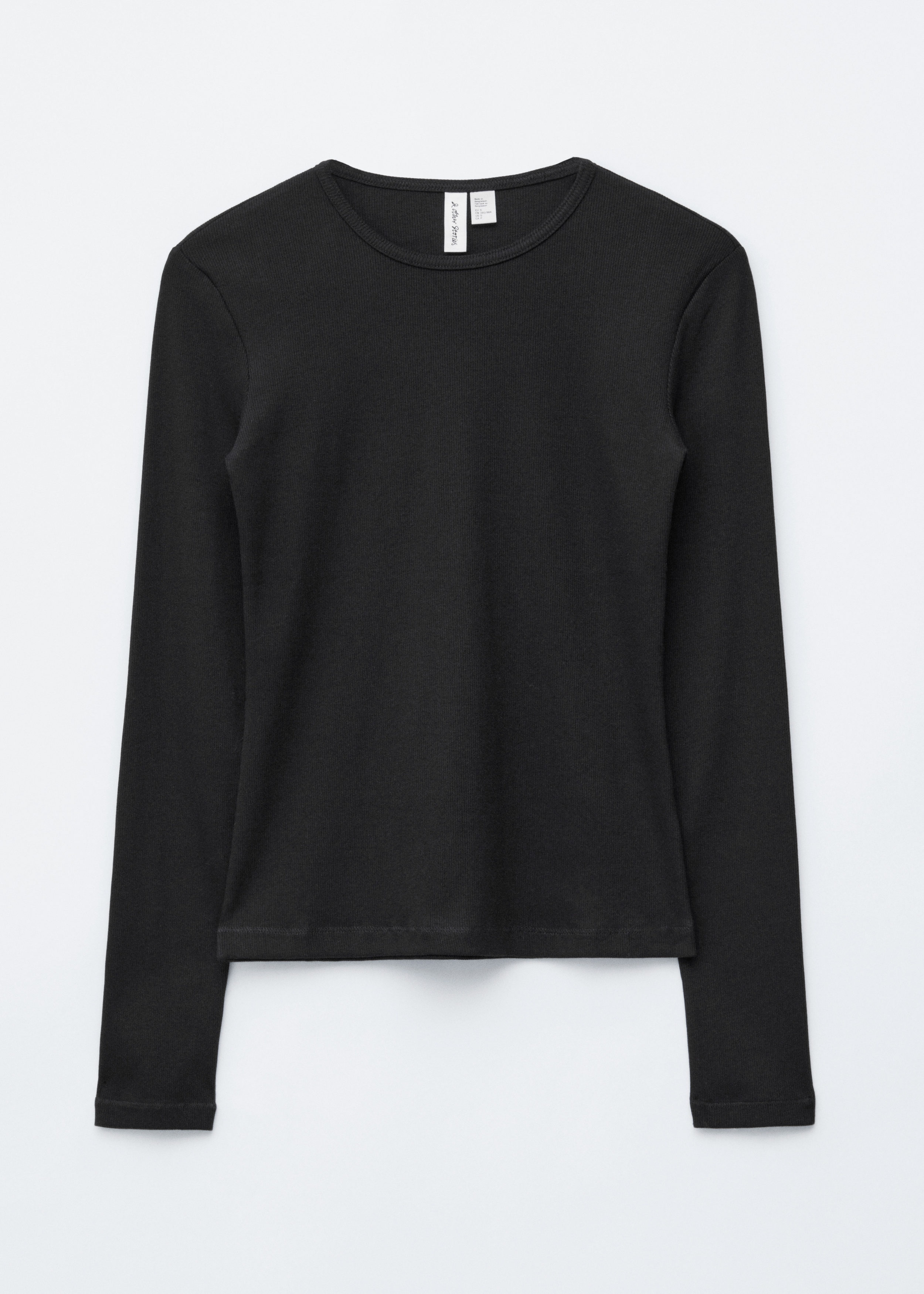 Ribbed Long-Sleeve Top - Black - & Other Stories US