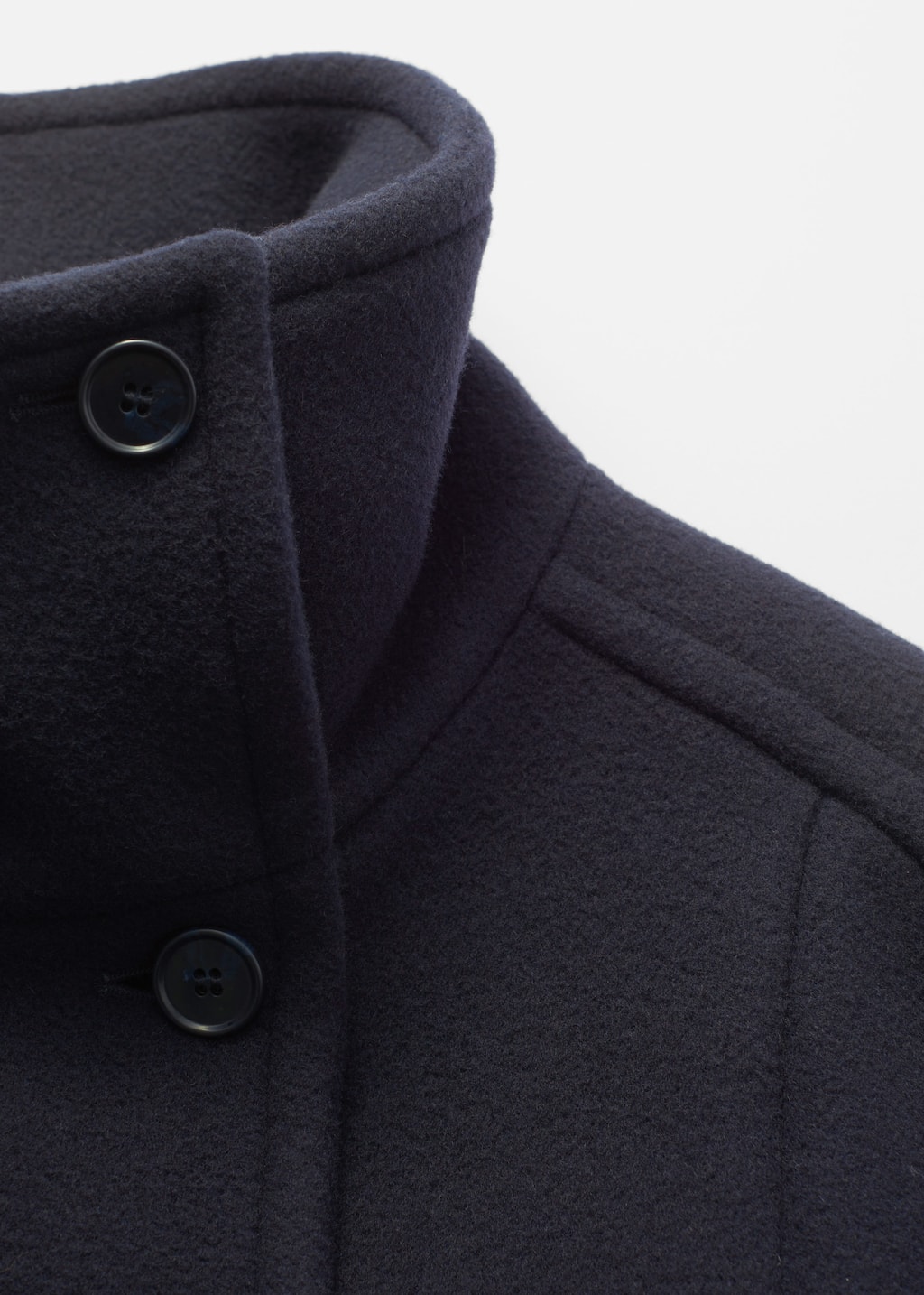 Funnel-Neck Wool Coat - {{variantName}} - Descriptive Detail
