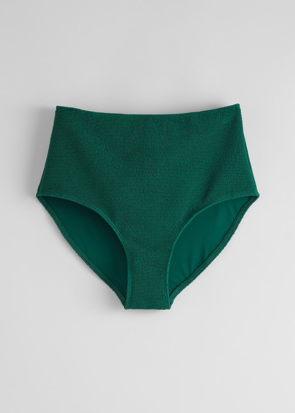 Textured Bikini Briefs - Dark Green - Still Life