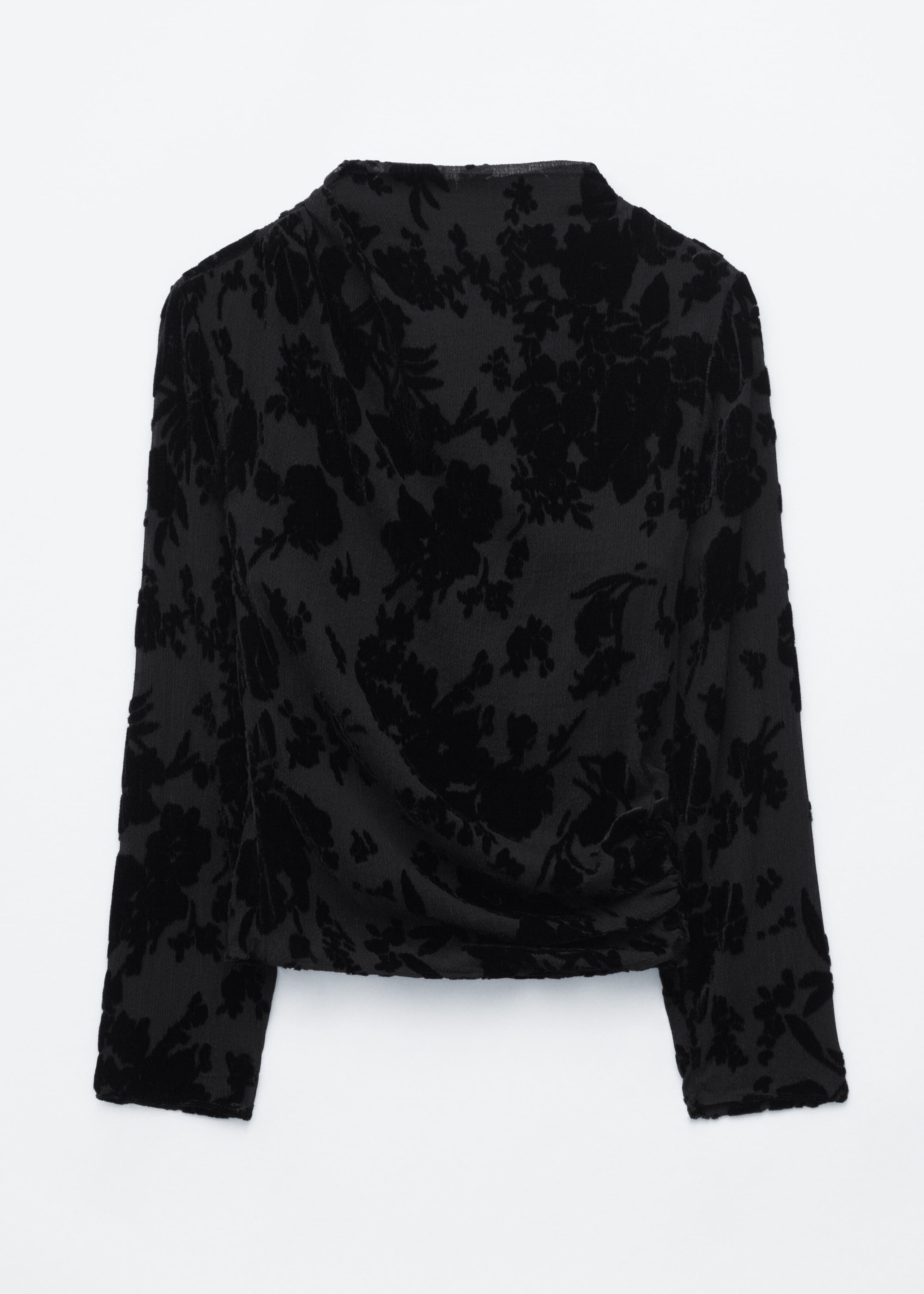 Velvet Floral Blouse - Black - Still Life