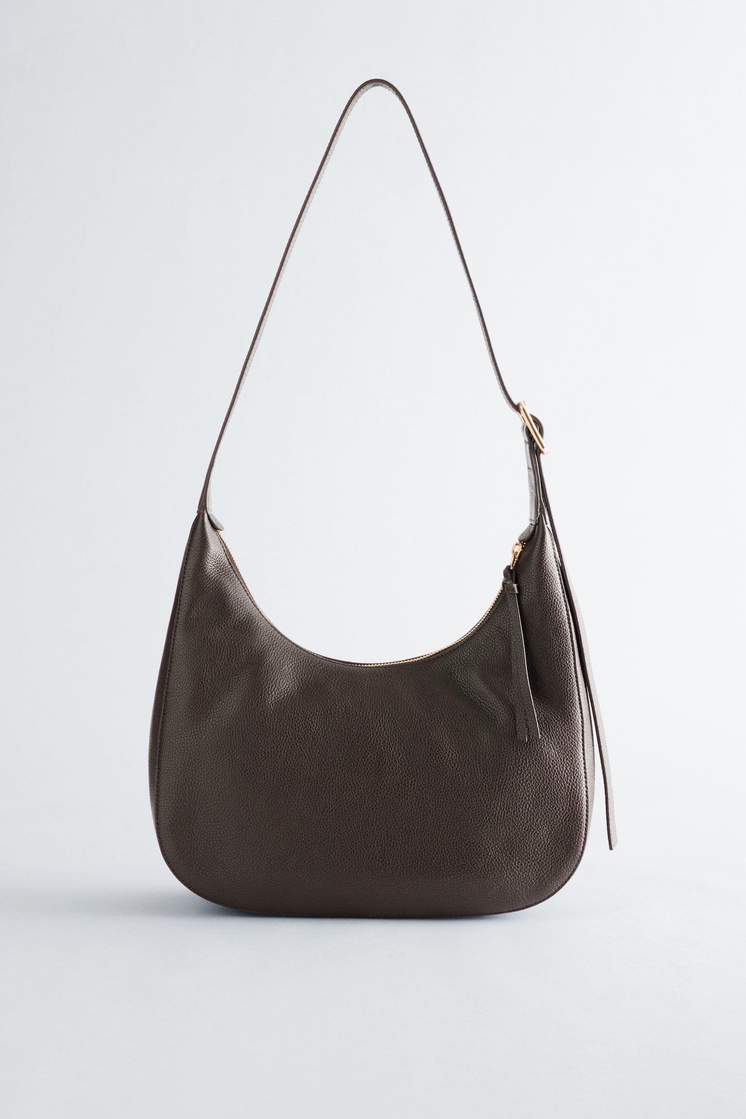 Bolso bandolera de piel - Marrón oscuro/Ante beige/Dusty Blue