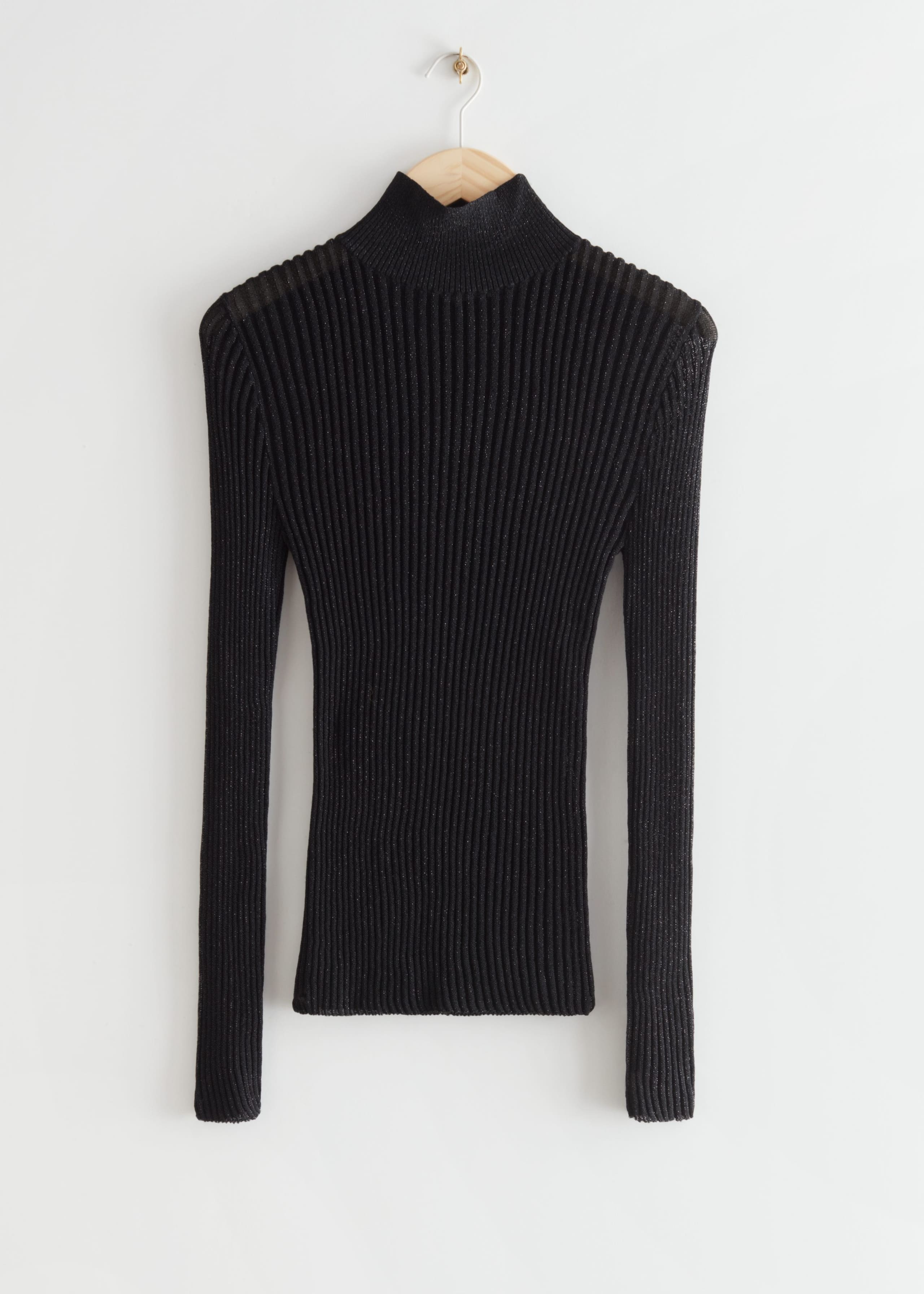 Metallic Turtleneck Top