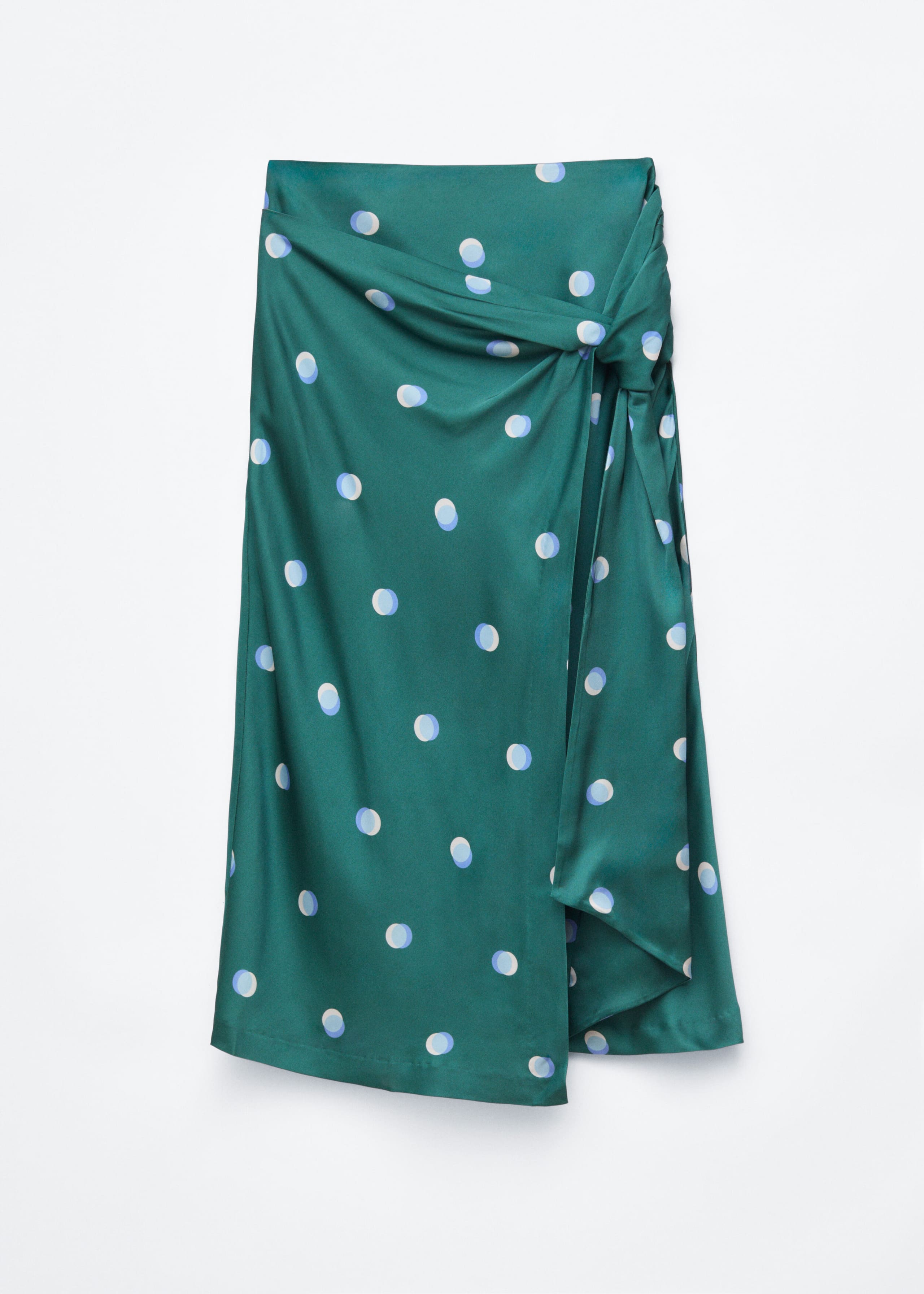 Draped Midi Skirt - Dark Green/Dots - Still Life