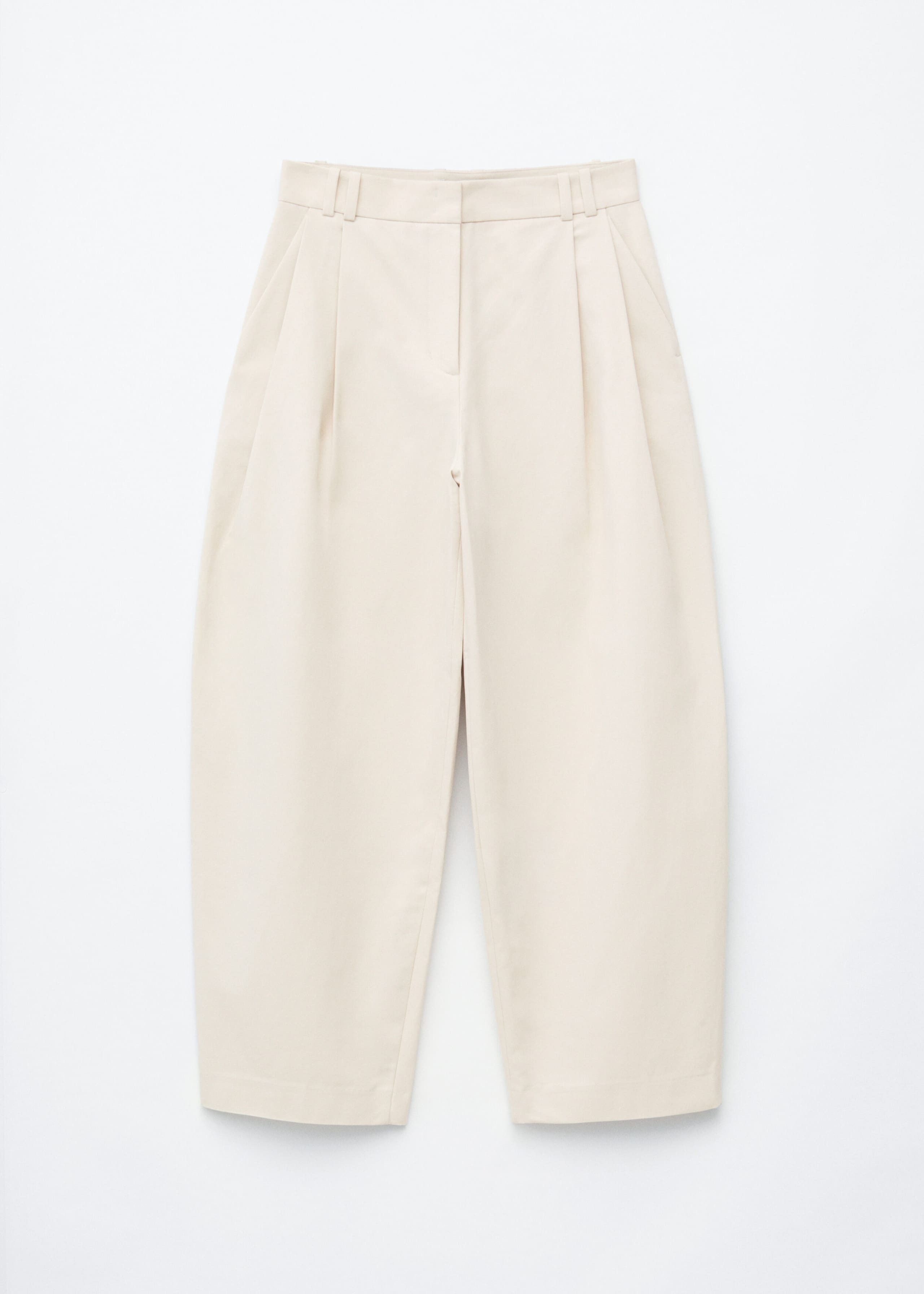 Barrel‑Leg Cropped Trousers - Off White - Still Life