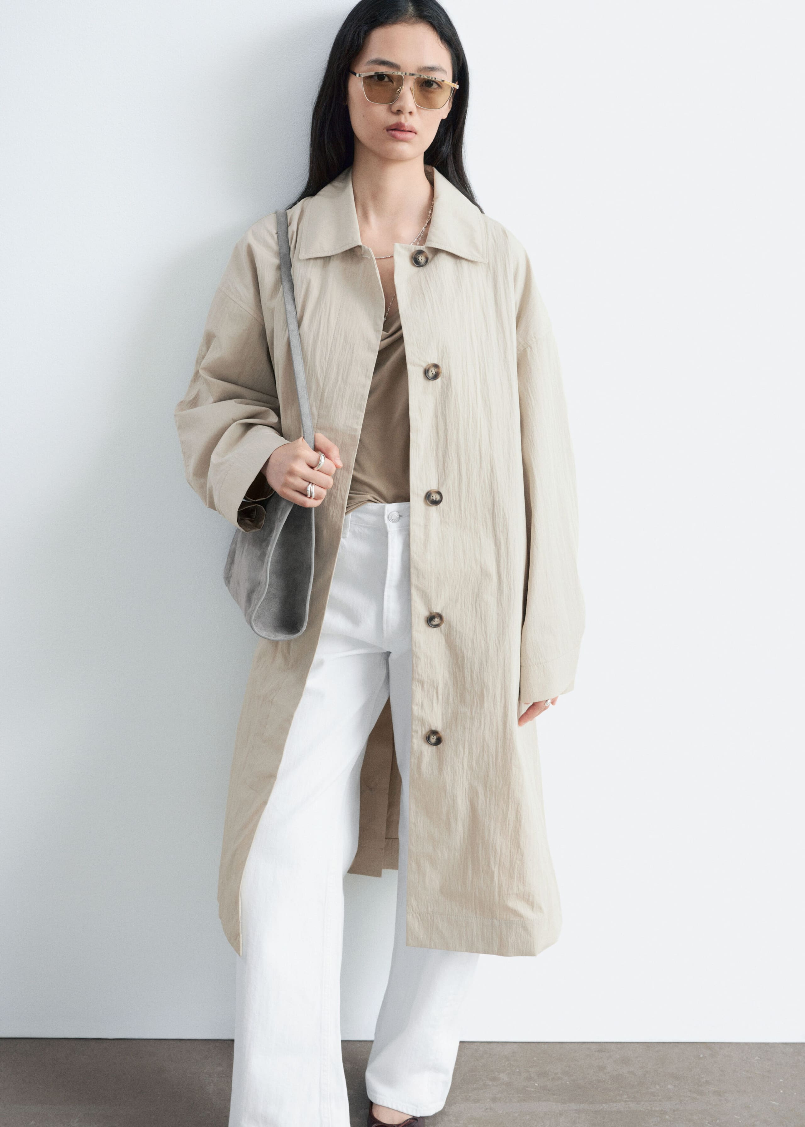 Belted Car Coat - Light Beige - Still Life