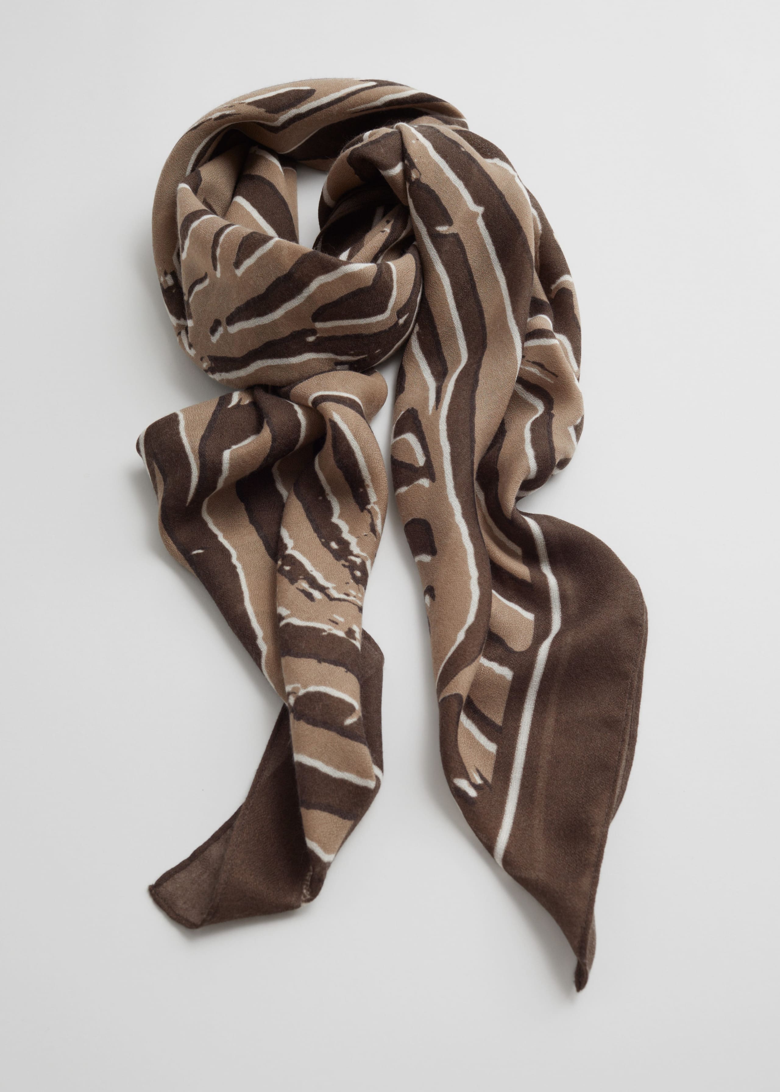 Light Square Scarf - Brown - Still Life