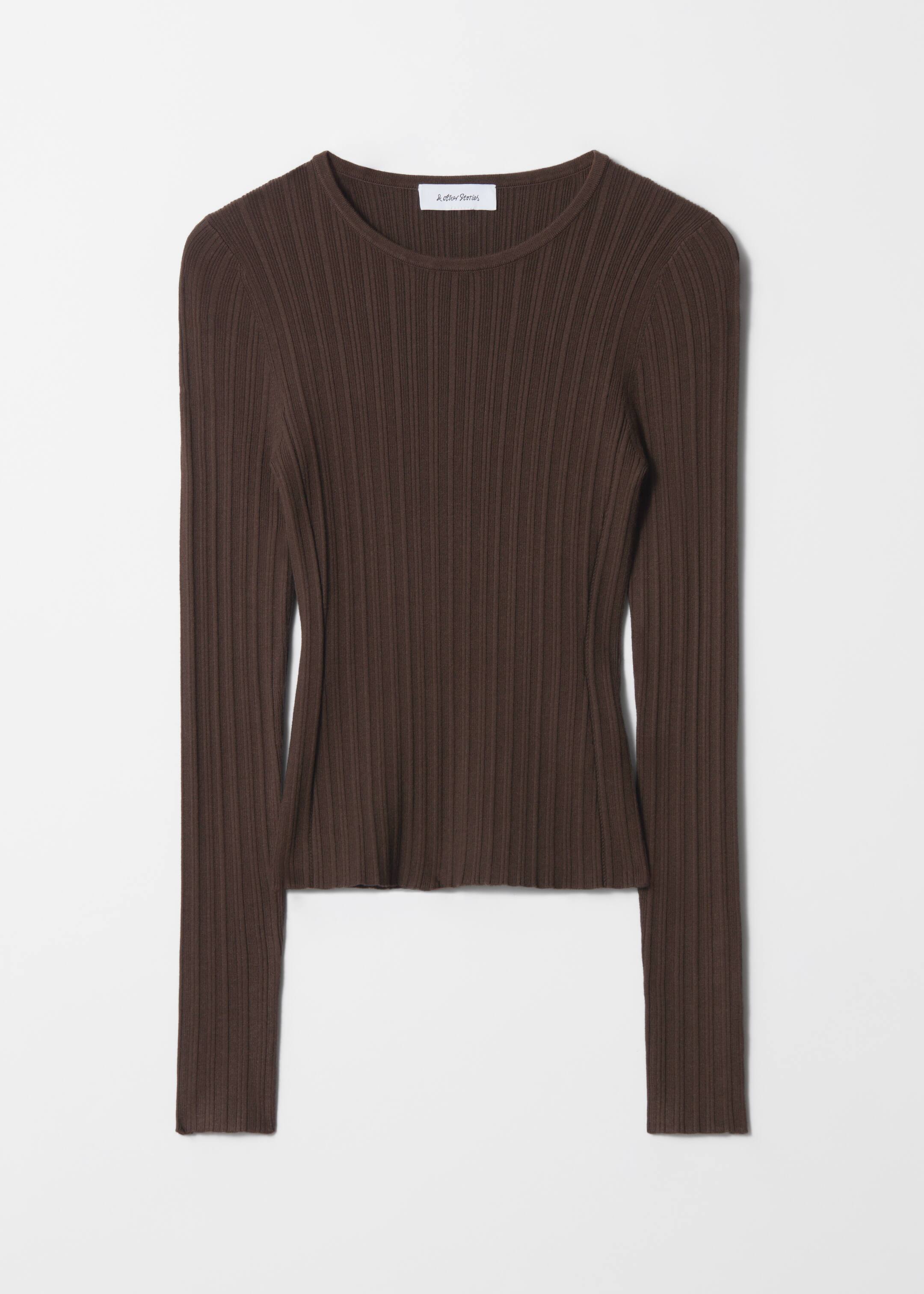 Zobrazit větší obrázek: Žebrovaný top - Tmavě hnědá - ŽENY | H&M CZ 1