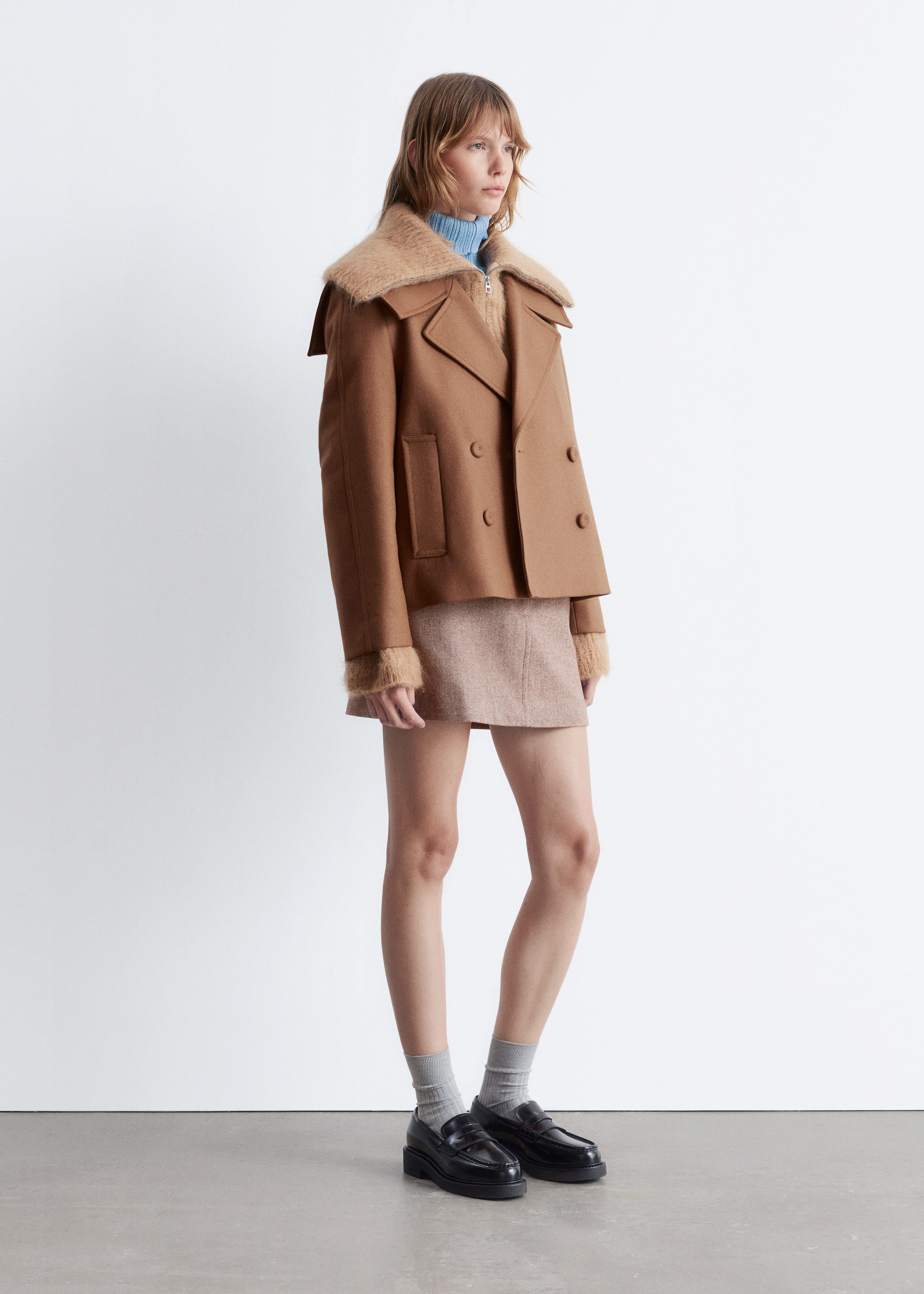 Double-Breasted Wool Jacket - Light Brown - & Other Stories GB