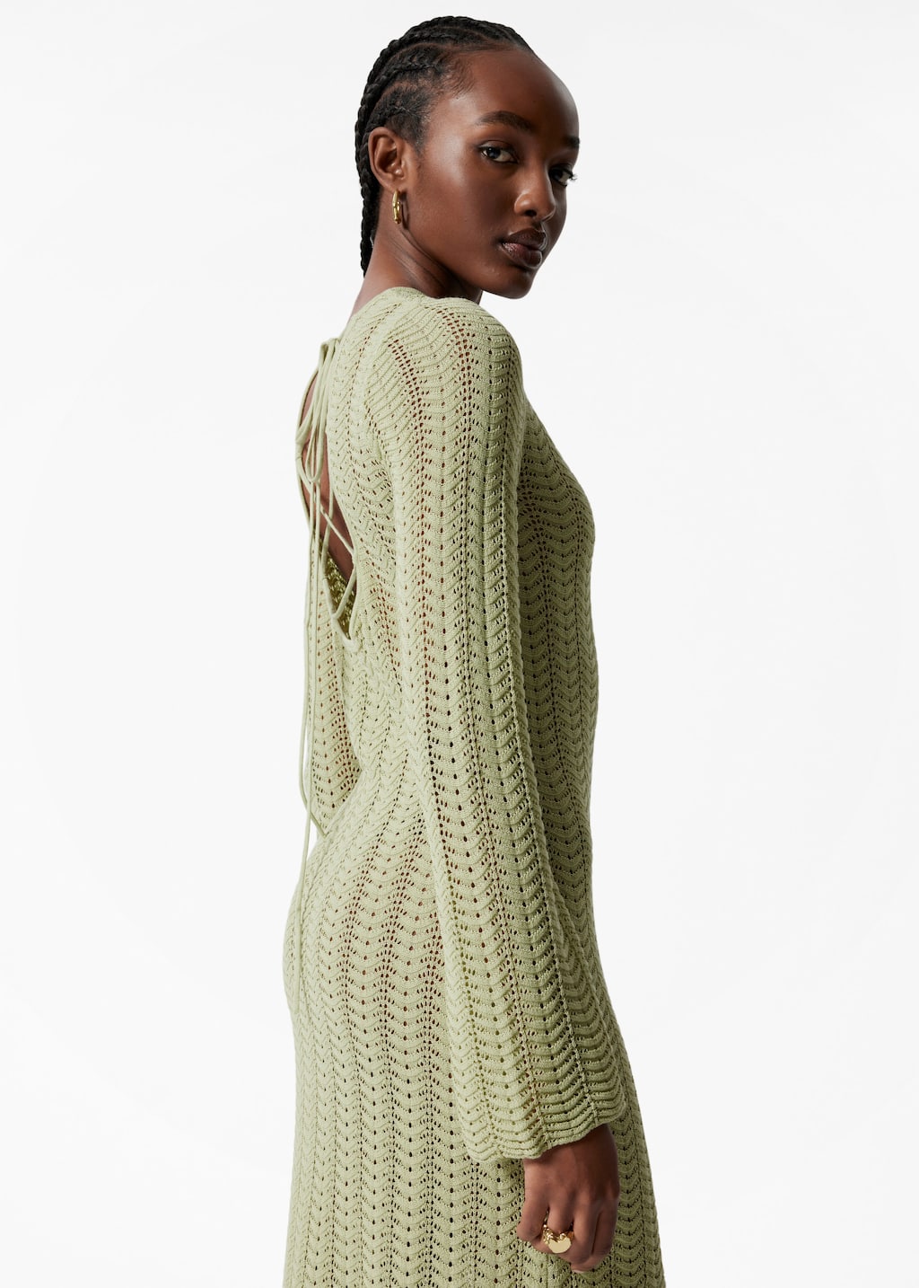 Image of Robe midi en maille pointelle