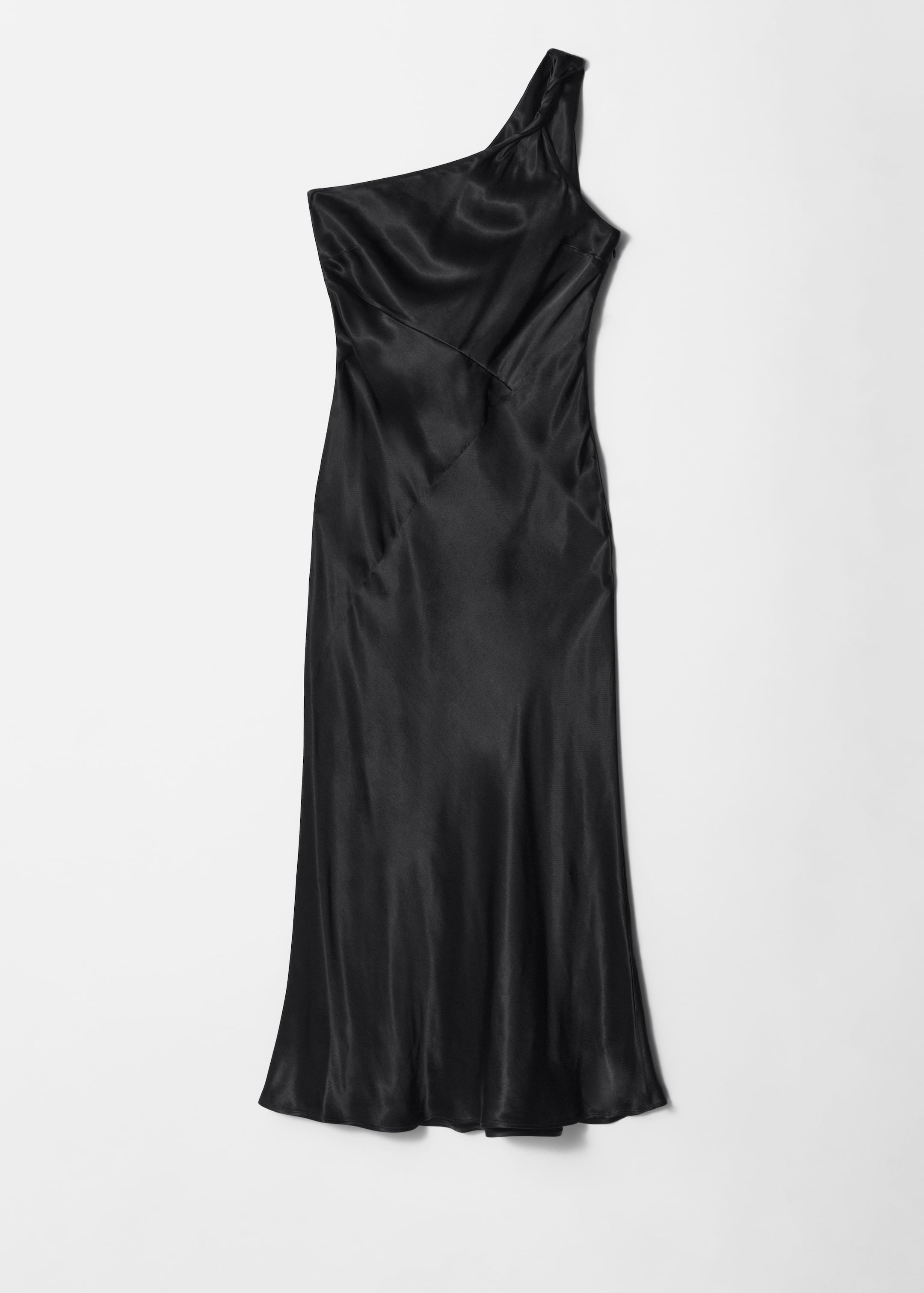 Grösseres Bild ansehen: One-Shoulder-Midikleid aus Satin - Schwarz - DAMEN | H&M CH 5