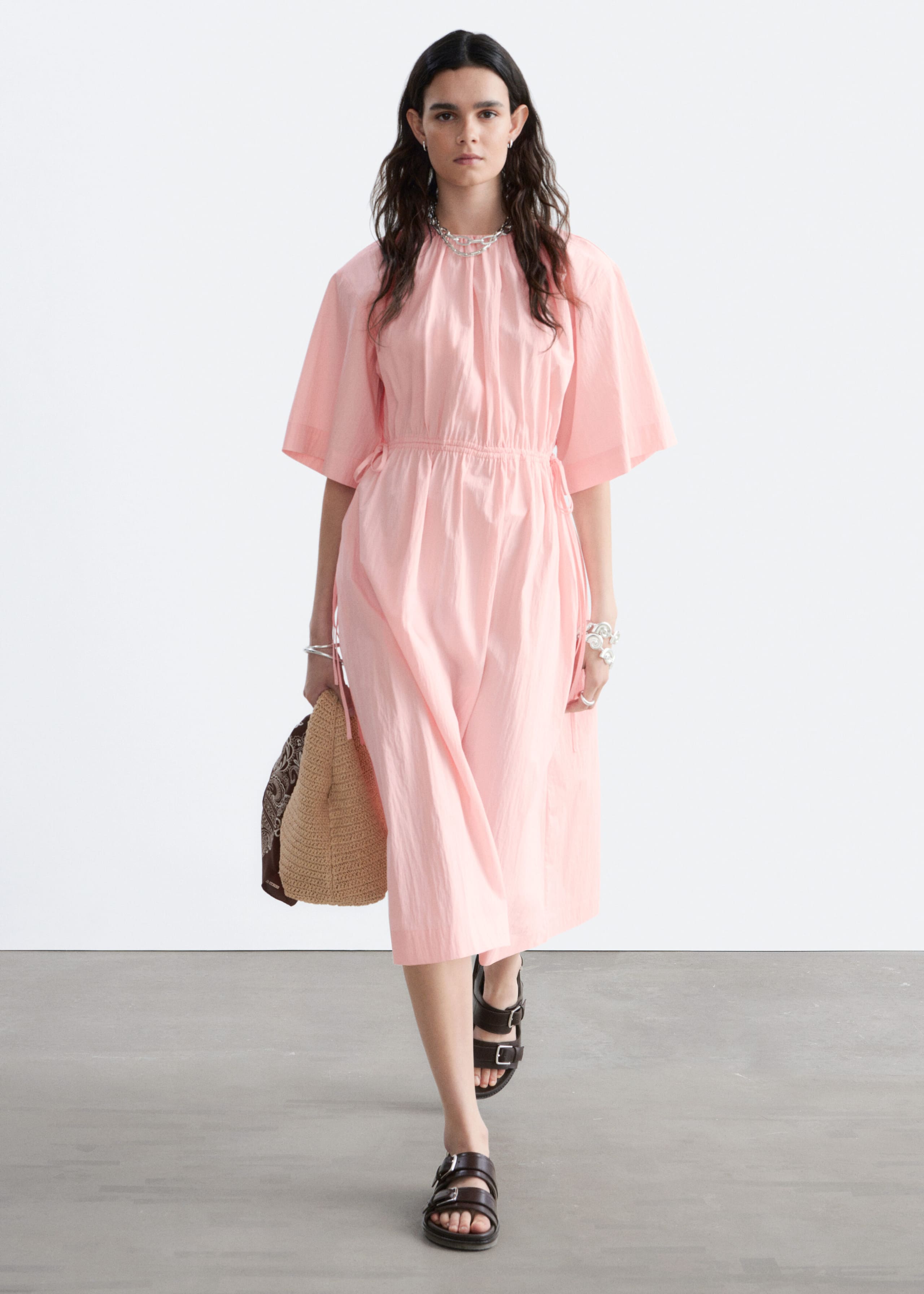 Image of Drawstring Midi Dress