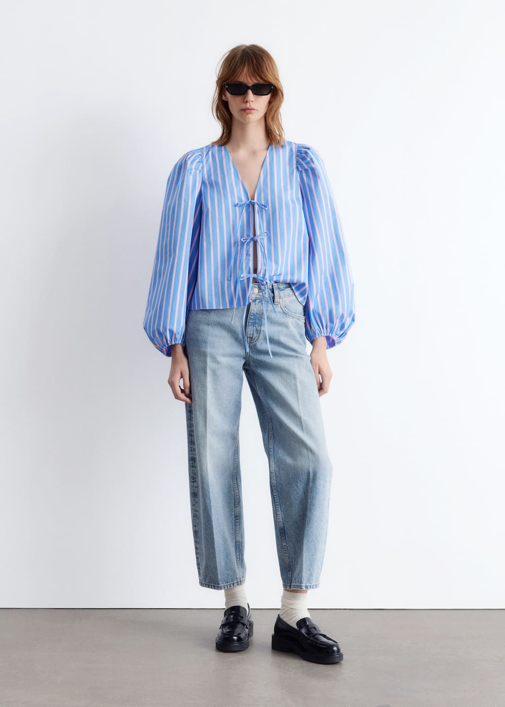 Image of Tie-Front Blouse