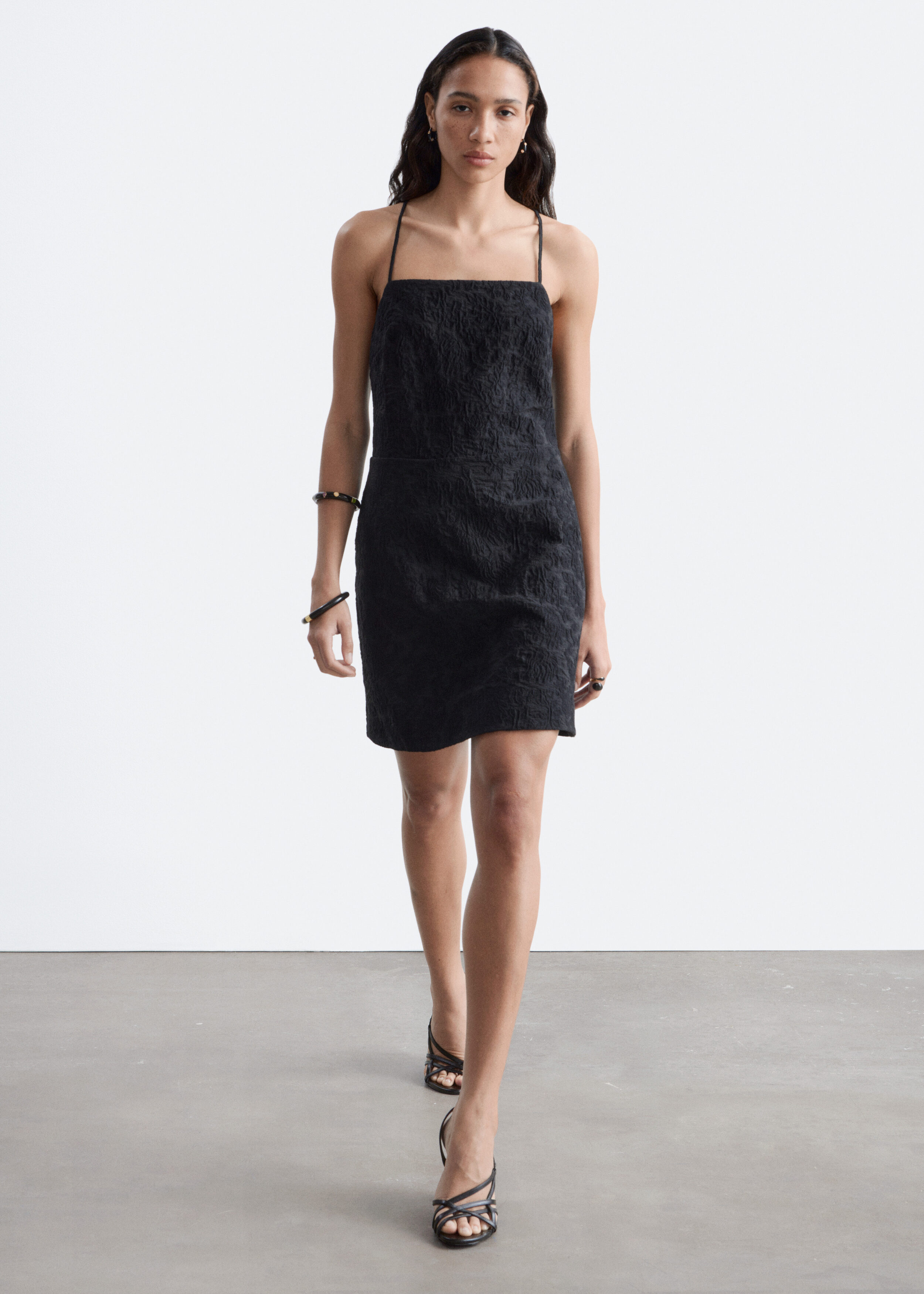 Jacquard Apron Mini Dress - Black - & Other Stories BE