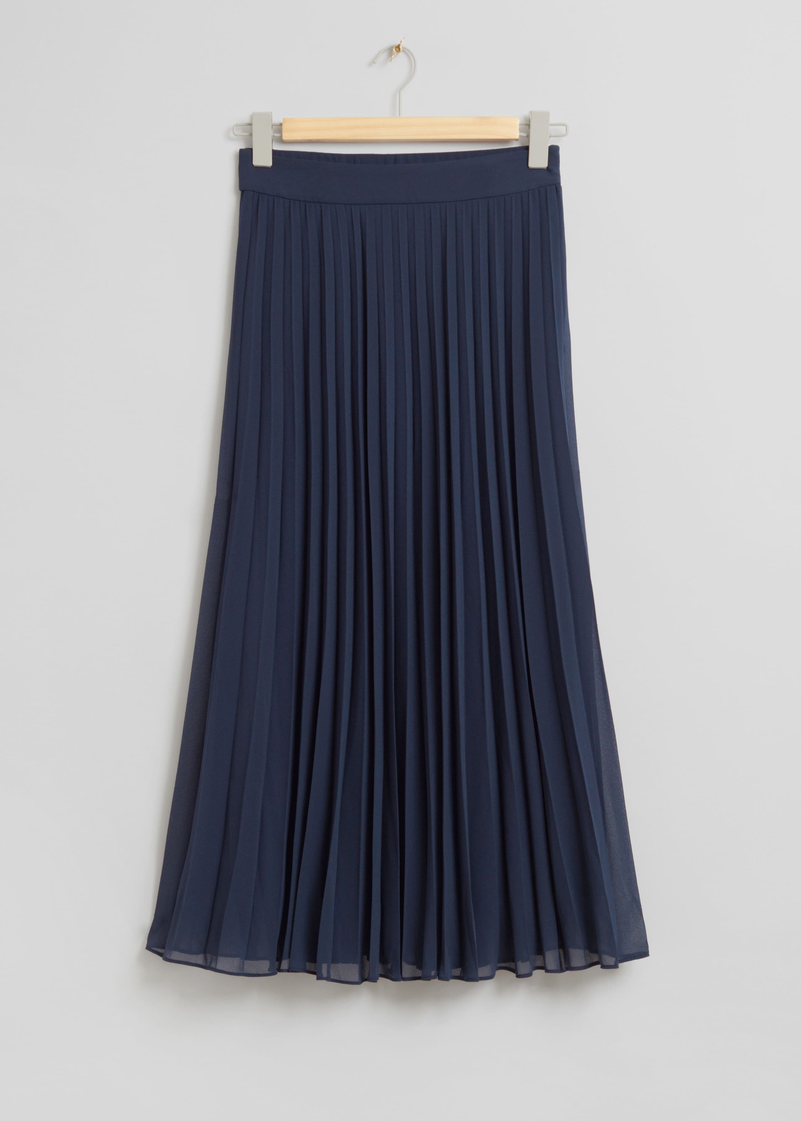 A-Line Midi Pliss Skirt - Dark Blue - Bodegón
