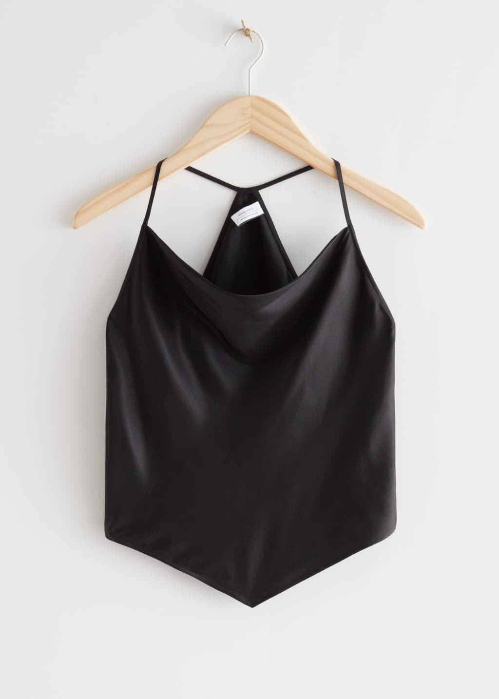 Scarf Hem Halter Top - Black - Natura morta