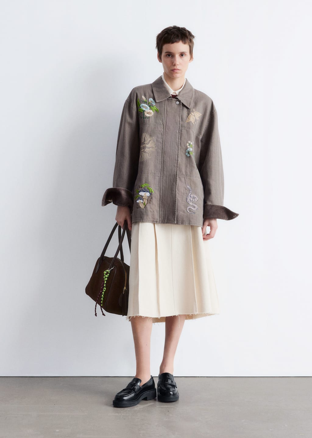 Image of Embroidered Shirt Jacket