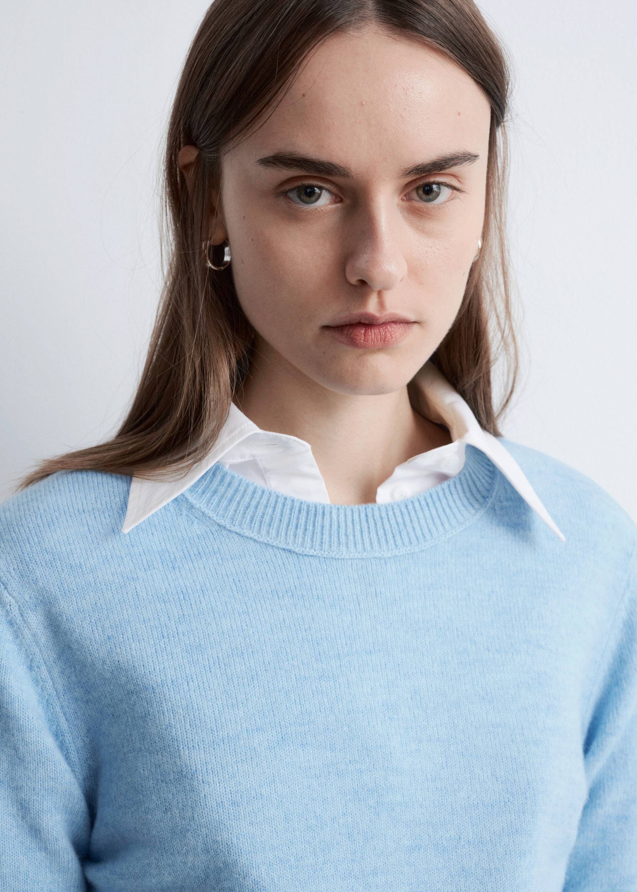 Преглед на по-голямо изображение: Плетен вълнен пуловер - Светлосин меланж - ЖЕНИ | H&M BG 1