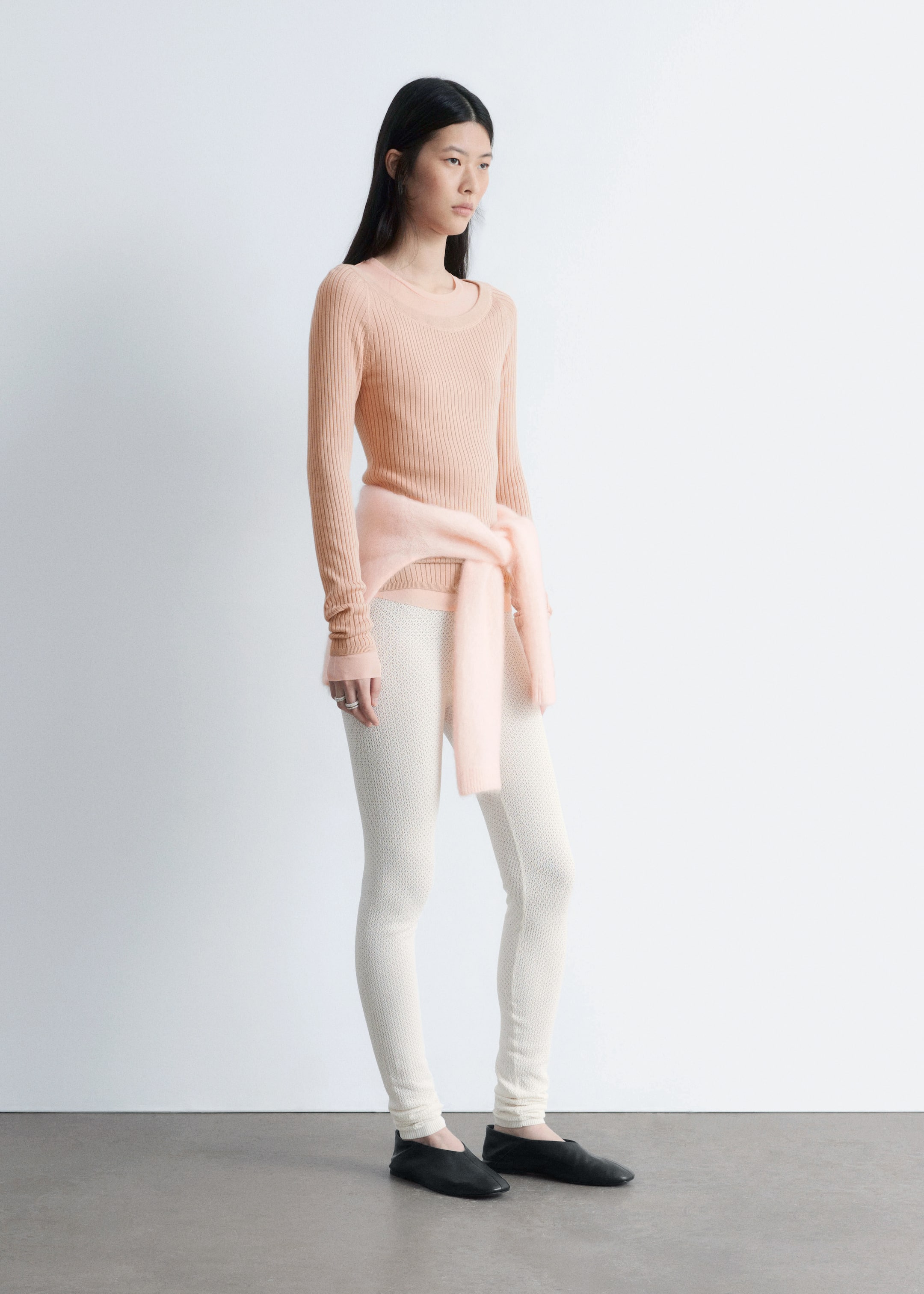 Преглед на по-голямо изображение: Boat-Neck Rib-Knit Top - Праскова - ЖЕНИ | H&M BG 1