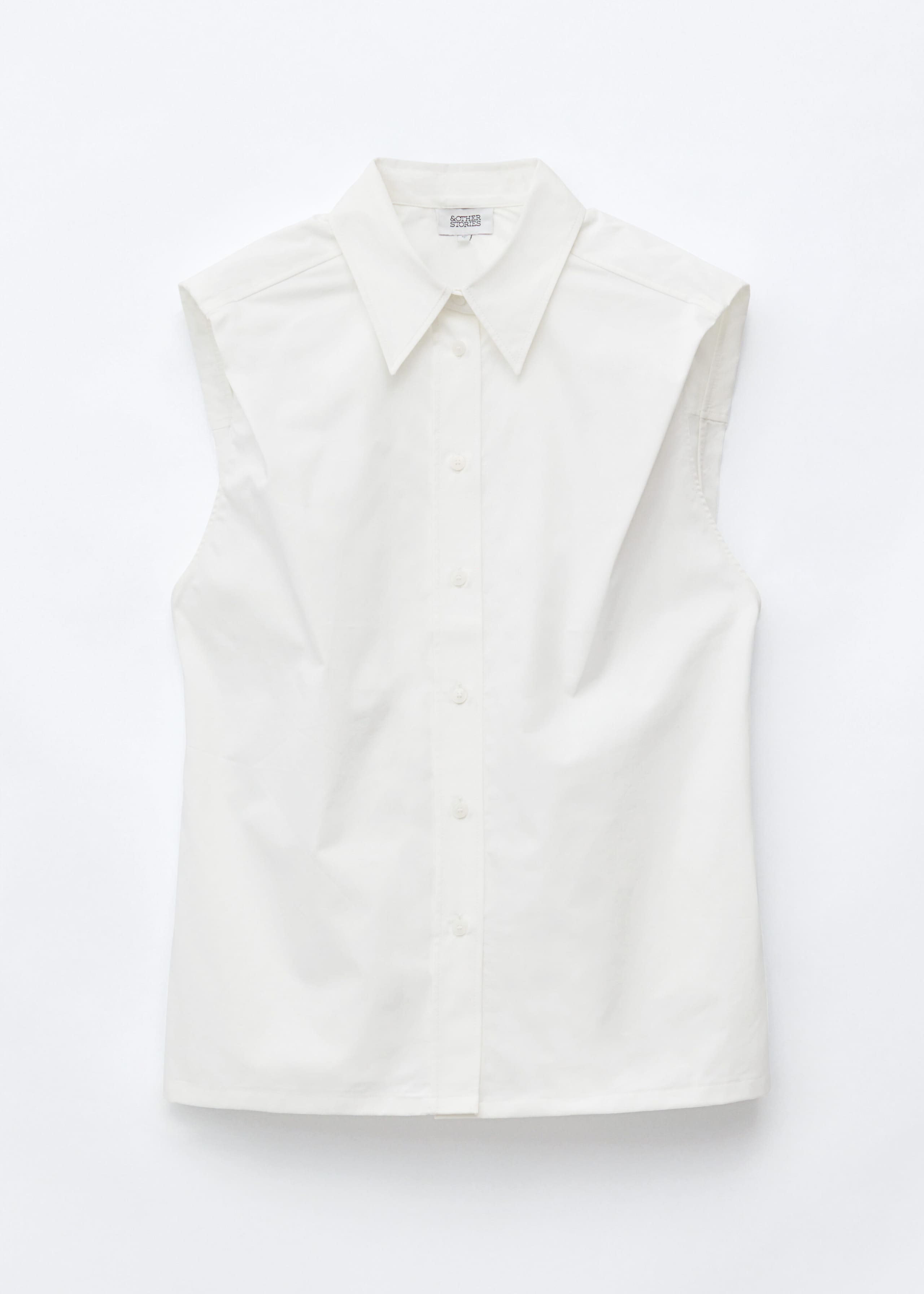 Pima Cotton Sleeveless Shirt - White - Still Life
