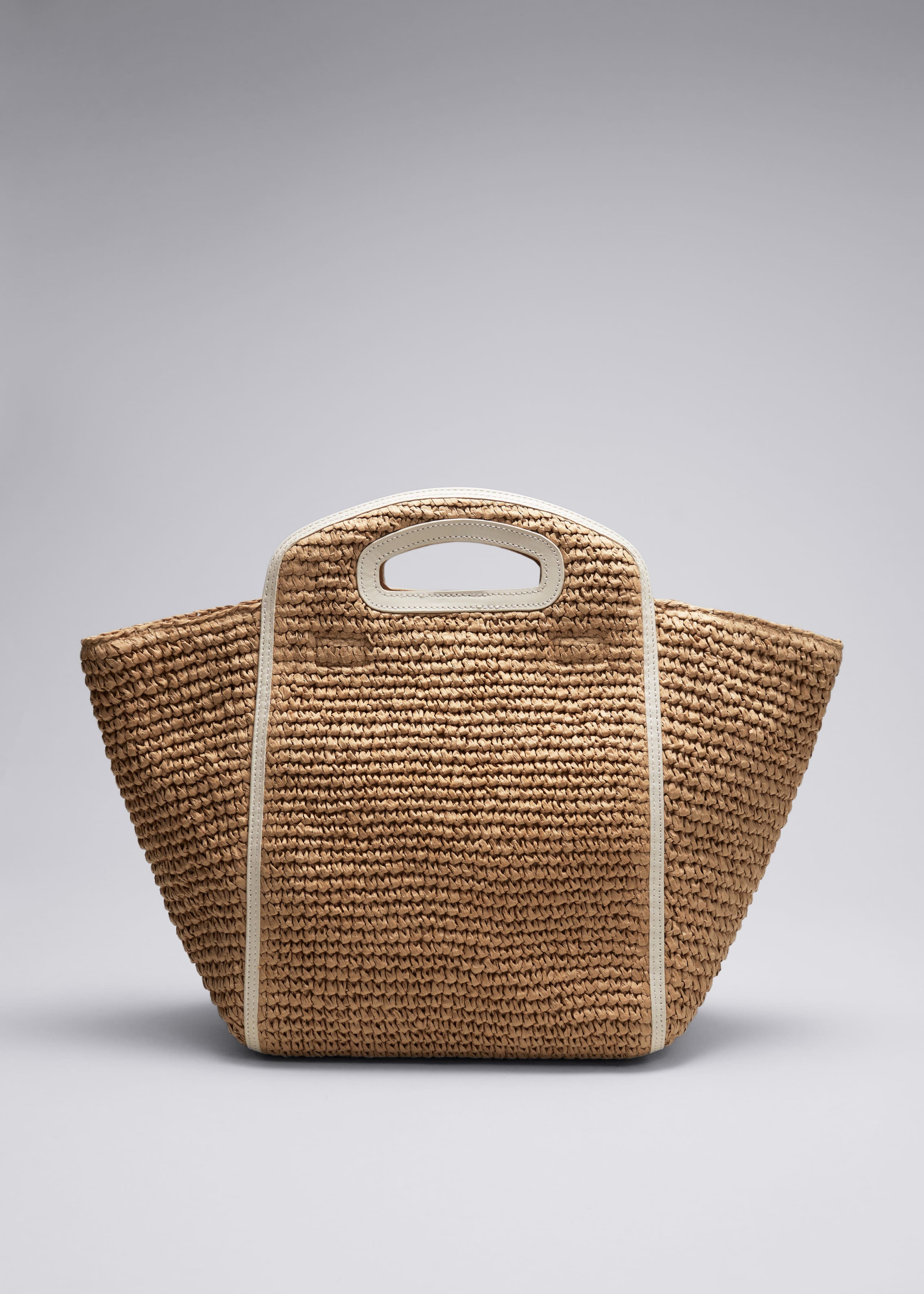 Stor stråväska – Beige – stilleben
