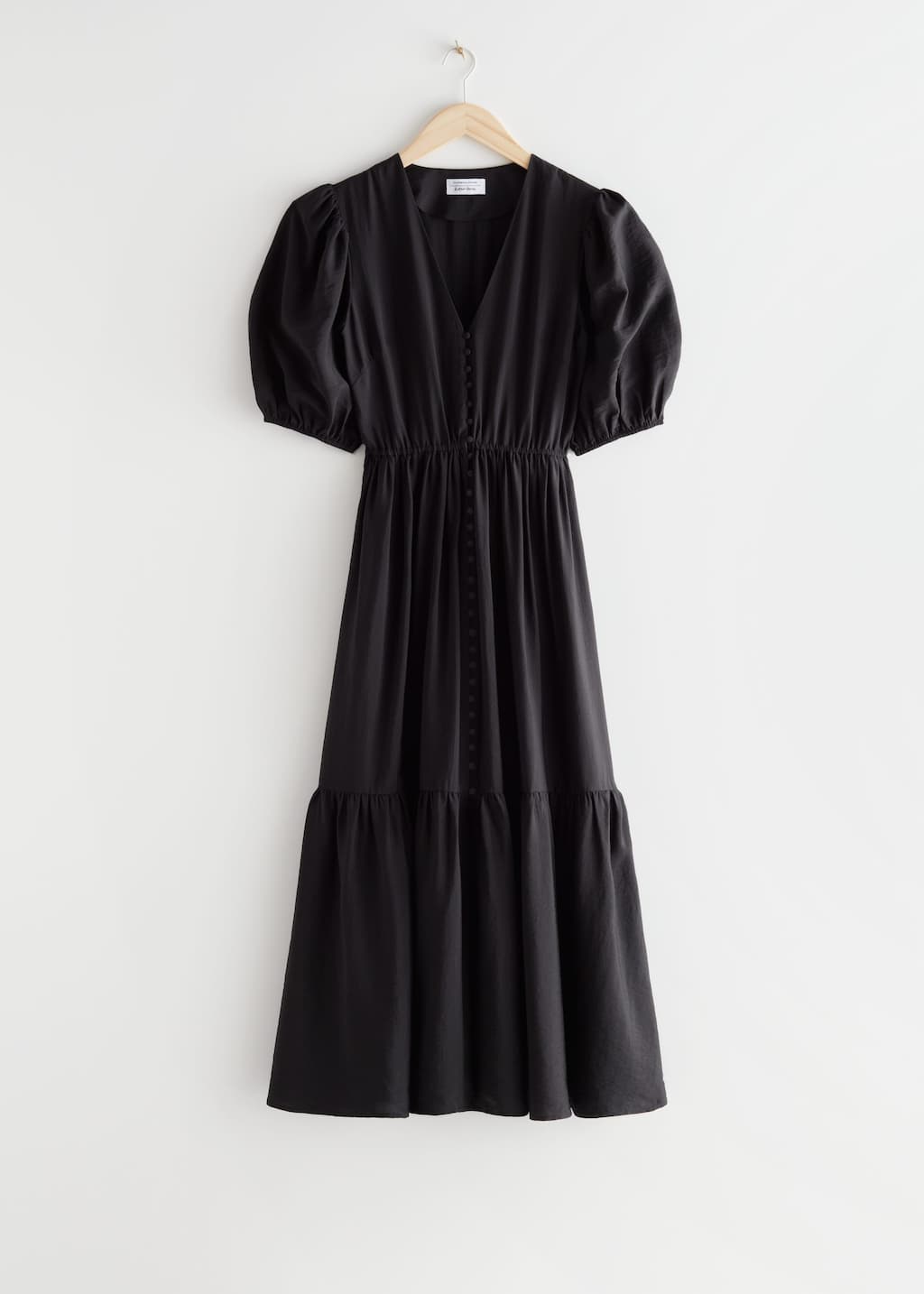 Robe longue à manches bouffantes - Noir - Still Life