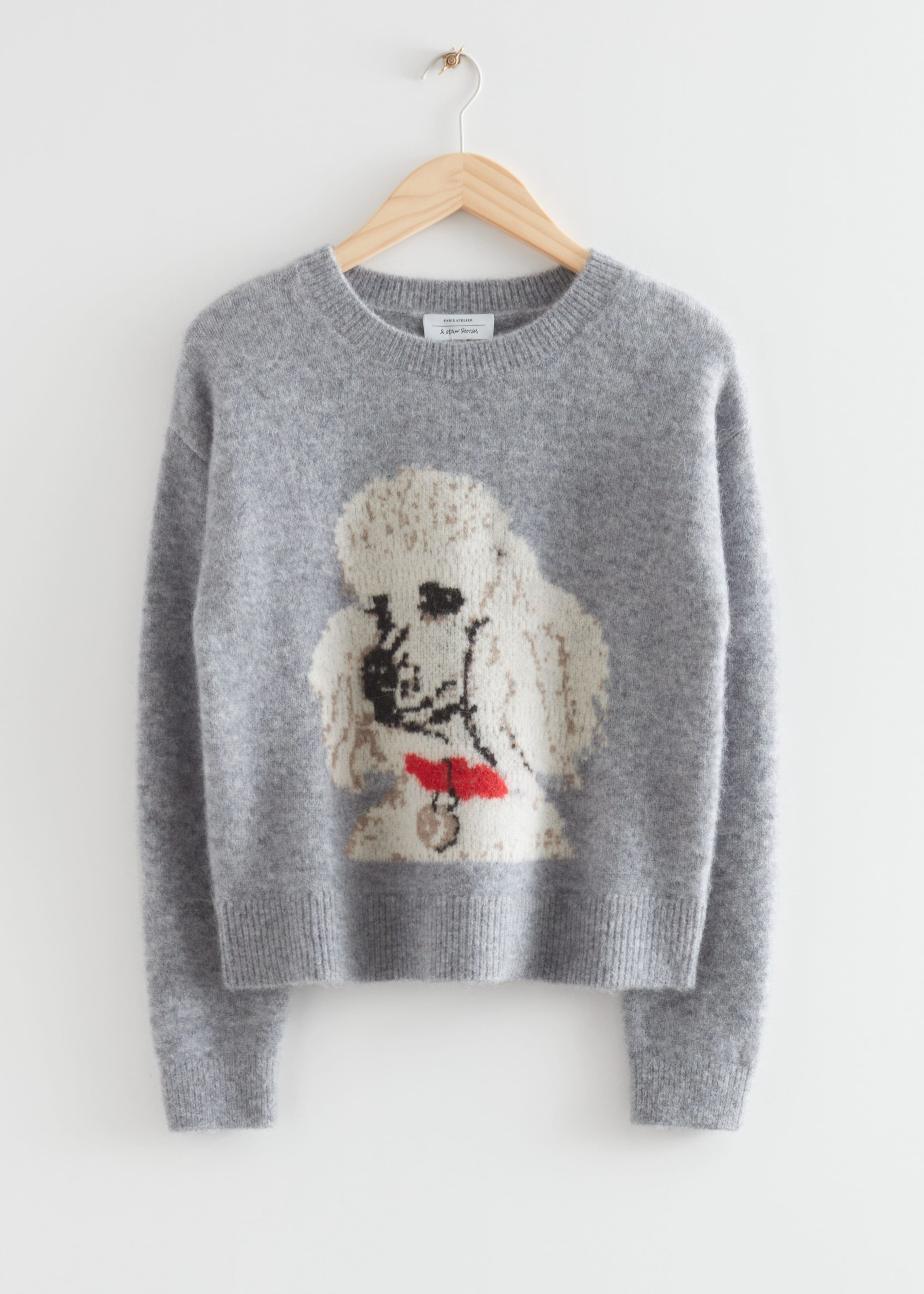 BoxyPoodleJacquardSweater - Grey - Bodegón
