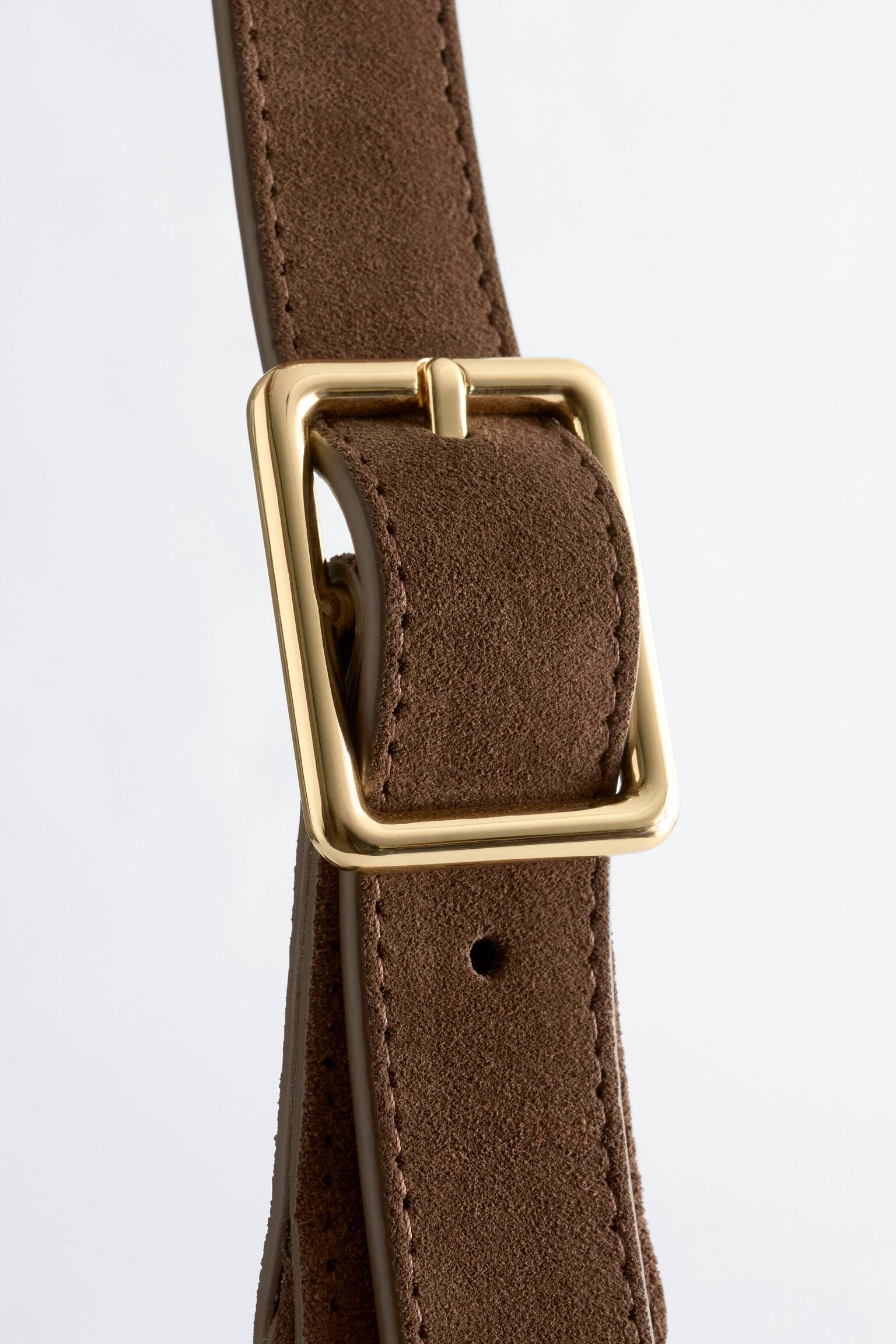 Halvemaanvormige crossbodytas-Donkerbruin - 5