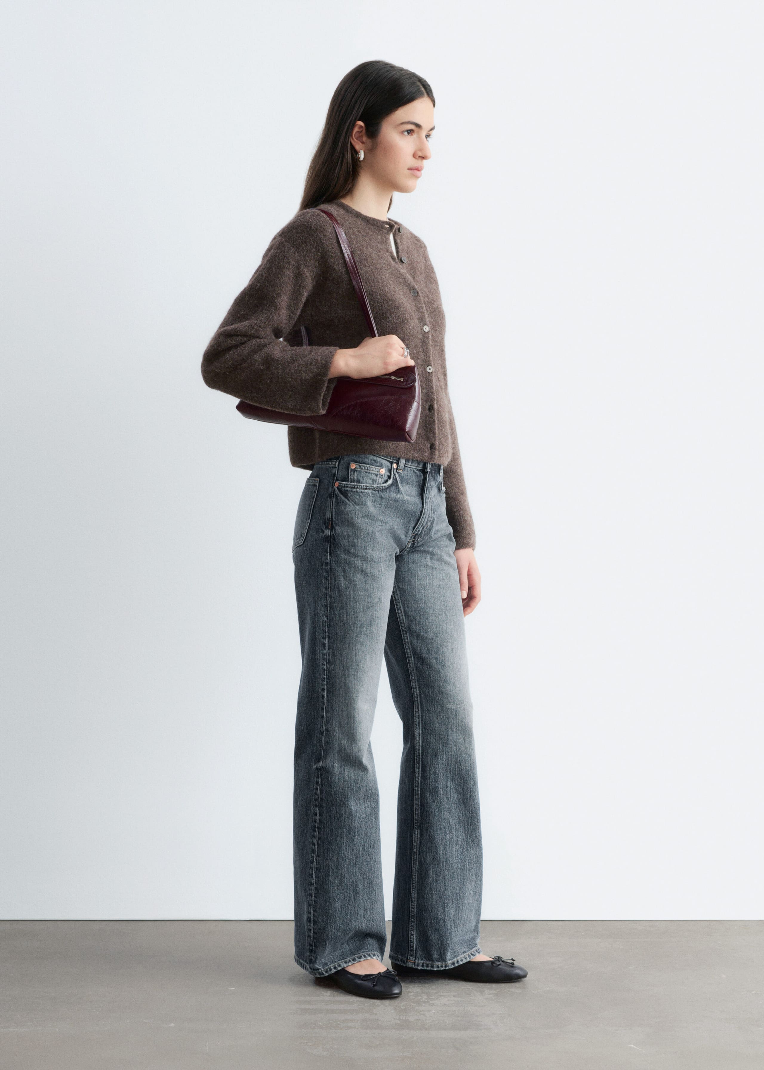 Alpaca-Blend Knitted Cardigan - Mole - Lookbook