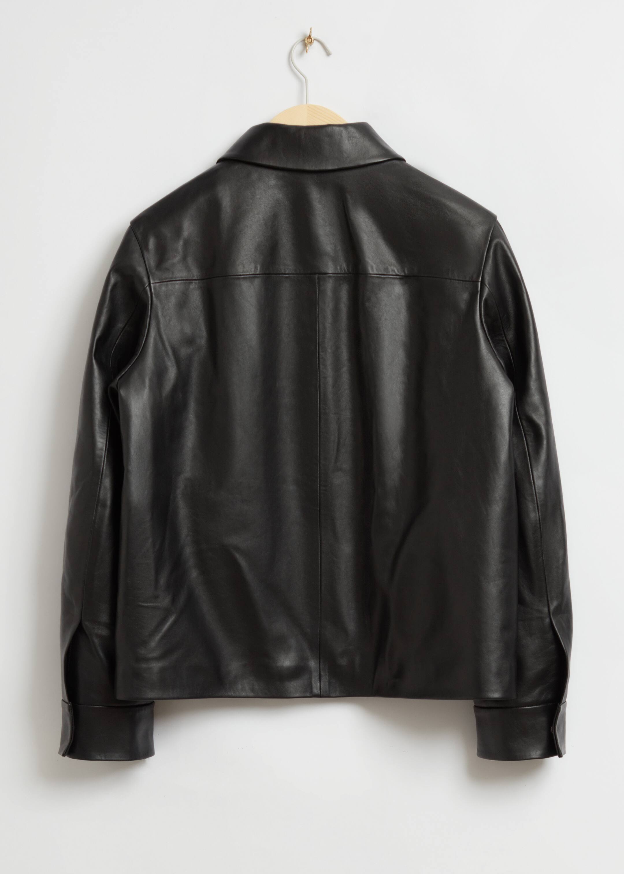 View larger image: Regular Fit Leather Jacket - Black - Ladies | H&M GB 2