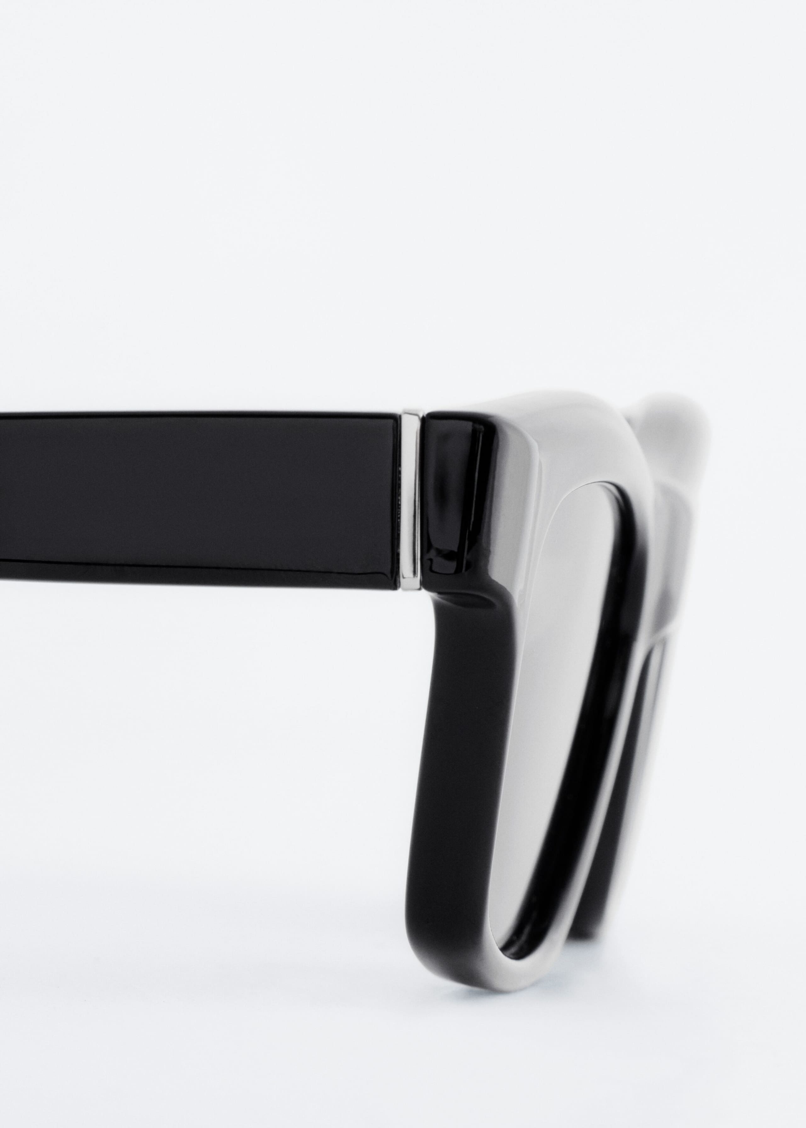 Chunky Rectangle Sunglasses - Black - Still Life