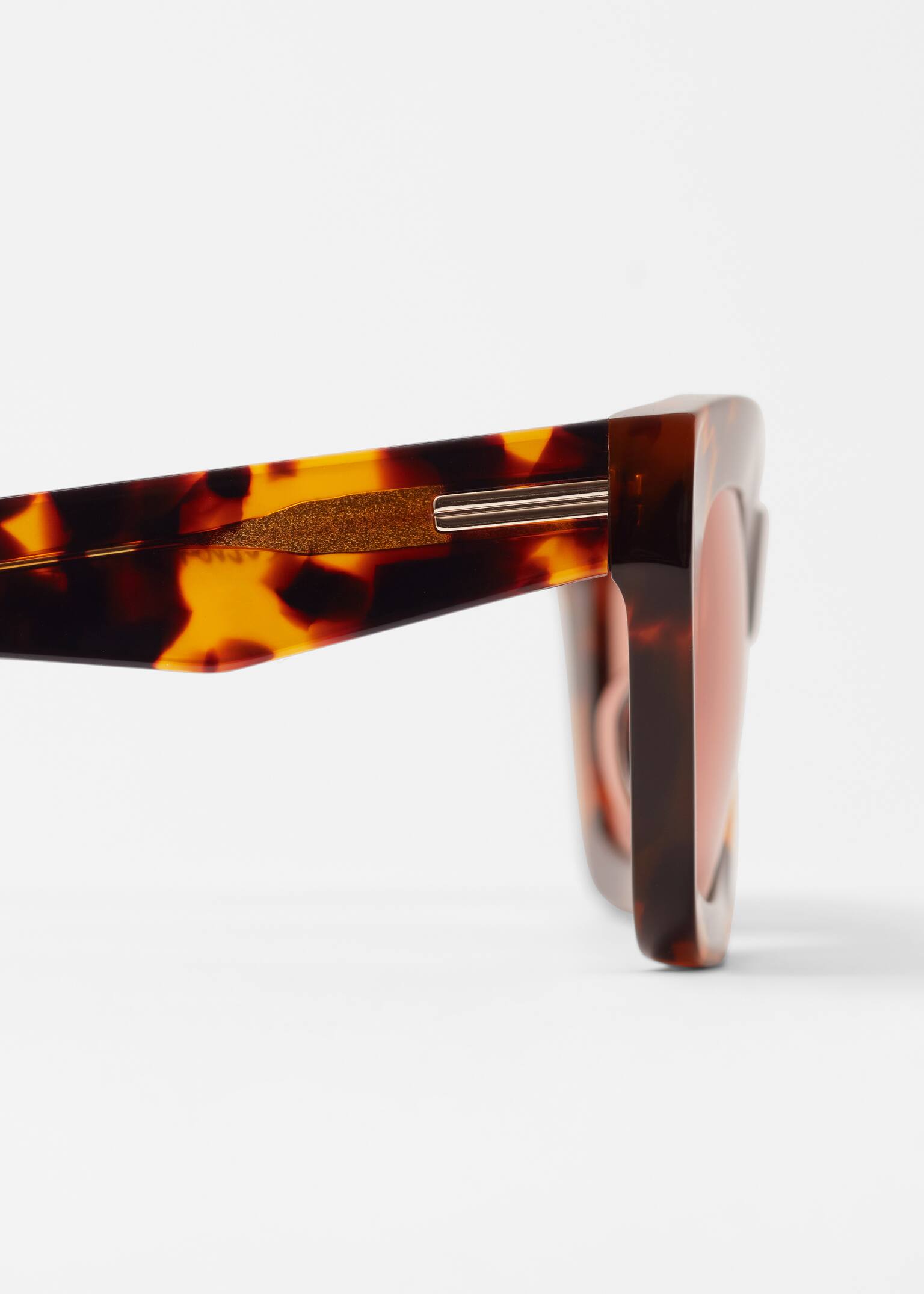 Rectangular-Frame Acetate Sunglasses - Tortoise/Barna - 5