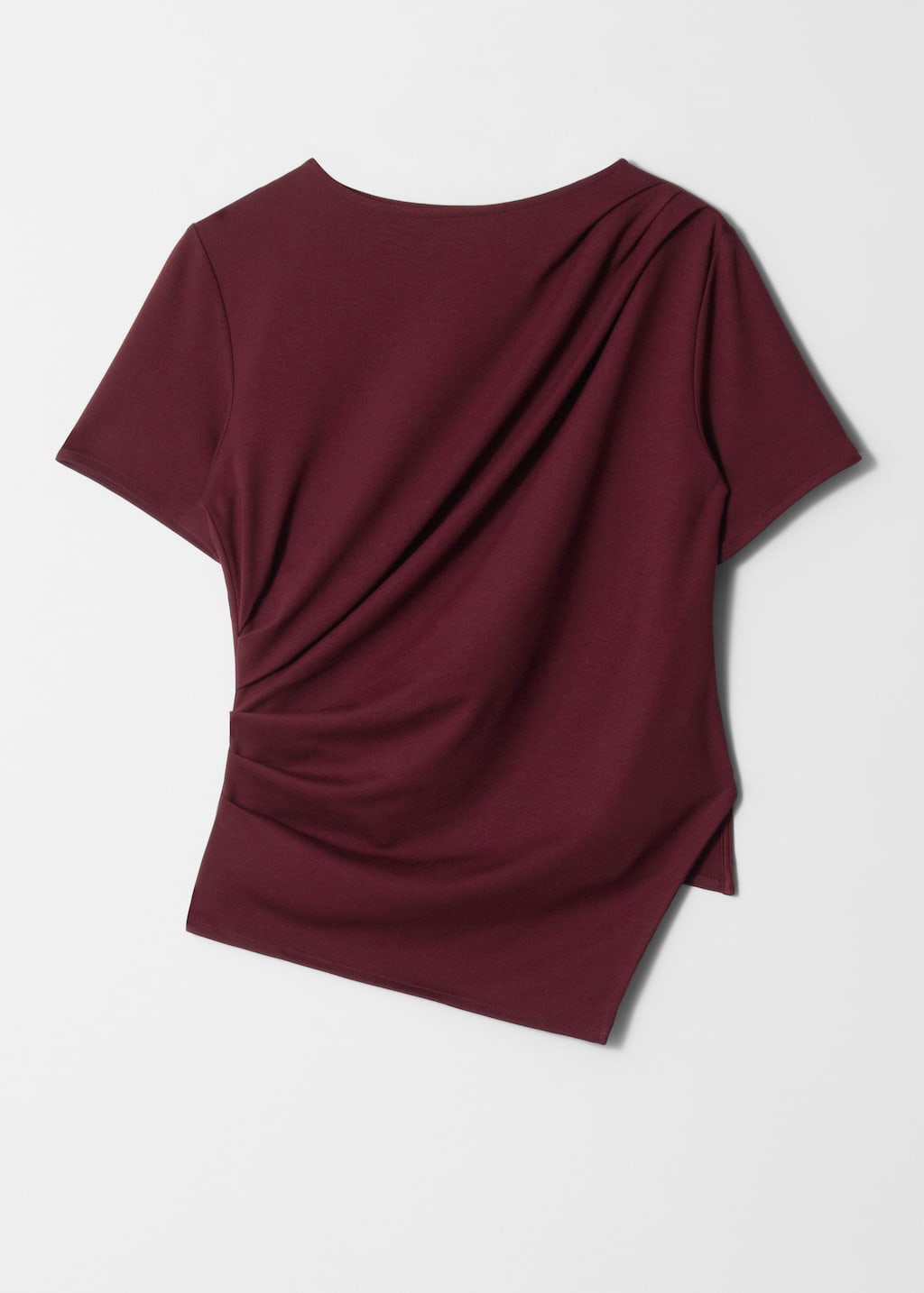 Image of Draped Asymmetric T-shirt