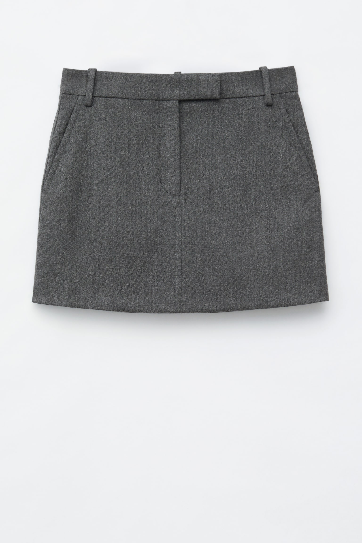 Mini-nederdel i uld - Grey/Taupe